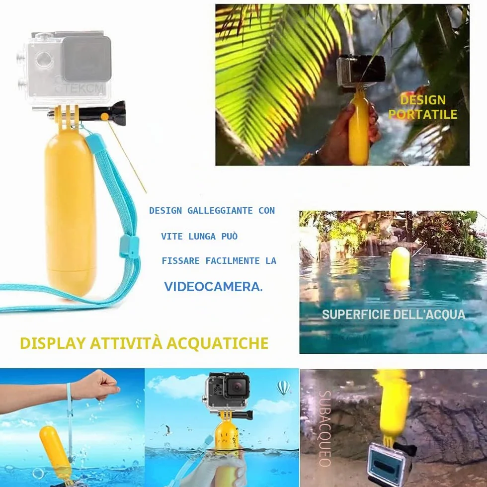 TEKCAM Kit Accessori per Action Cam 4 in 1 Compatibile con GoPro Hero 13 12 11 10/ AKASO Brave 4 Pro/COOAU/DJI Osmo Action 4 5 Pro/SJCAM/Insta360, Imbracatura da Petto Fascia da Testa