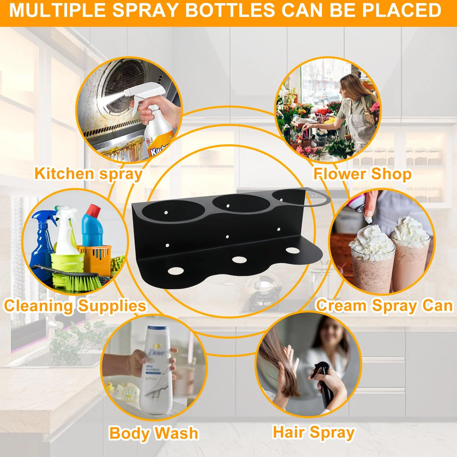 Bombolette Spray Portabottiglie Spray, Porta Lattine, Porta Bombolette Spray, Supporto per Bomboletta Spray, Accessorio per Attrezzi ad Aria Compressa per Garage Officina (3 Slot)