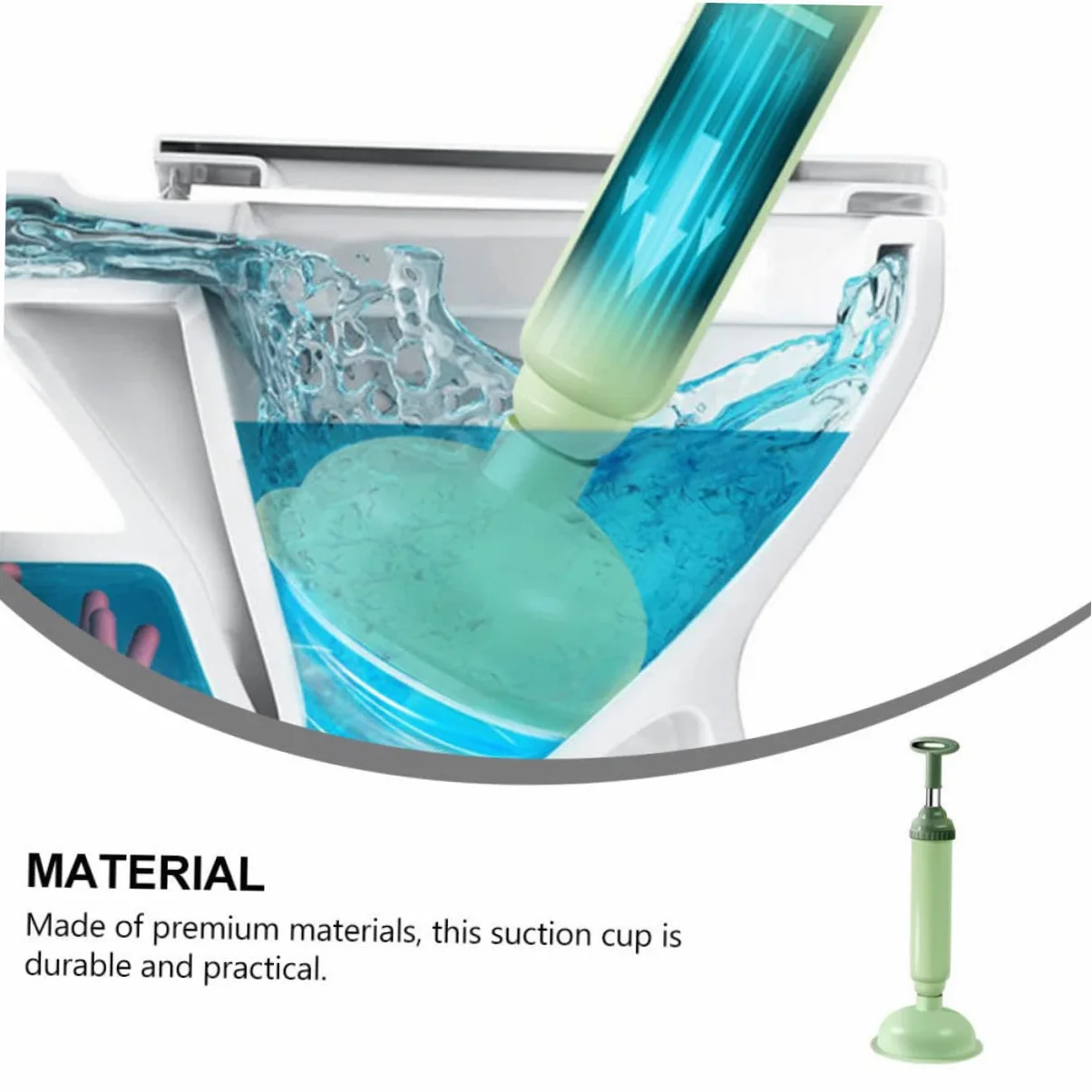 Cabilock Stura Water a Pressione per WC, 2 Pezzi, PVC e Acciaio Inossidabile, Pulizia WC e Rimozione Intasamenti in Bagno e Casa