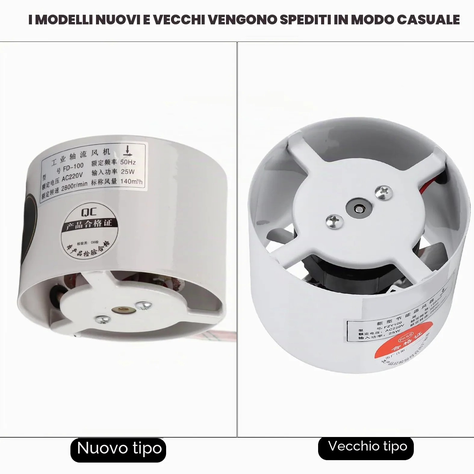Zerodis Estrattore d'aria Ventilatore di estrazione per bagno, garage, ventilatore da incasso 200 m³/H flusso d'aria e 40 db, potenza 30 W