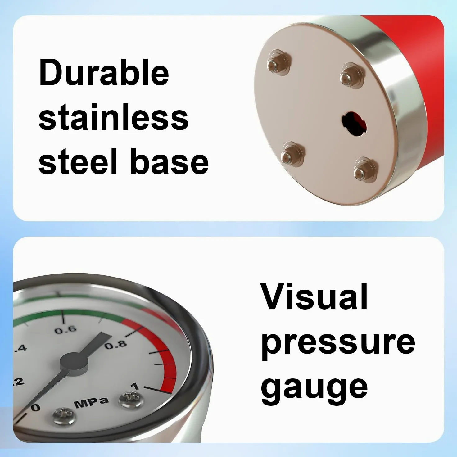 Pompa Stura scarichi a Pressione Stantuffo per WC Sturalavandini a Pressione Sturatubi ad Aria Compressa 4 in 1 Stura WC con 4 Teste Sostituibili, Barometro, per Disintasare WC