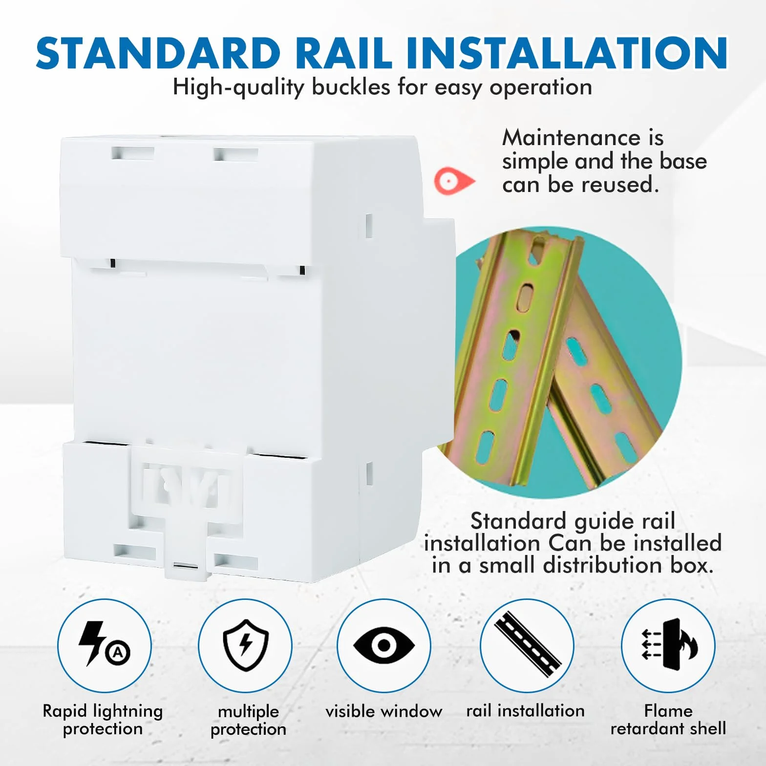 Contatore di Energia guida DIN 6 in 1 Digitale 1 Fase 2 Fili LCD Voltmetro Amperometro Multifunzione AC40-300V 100A