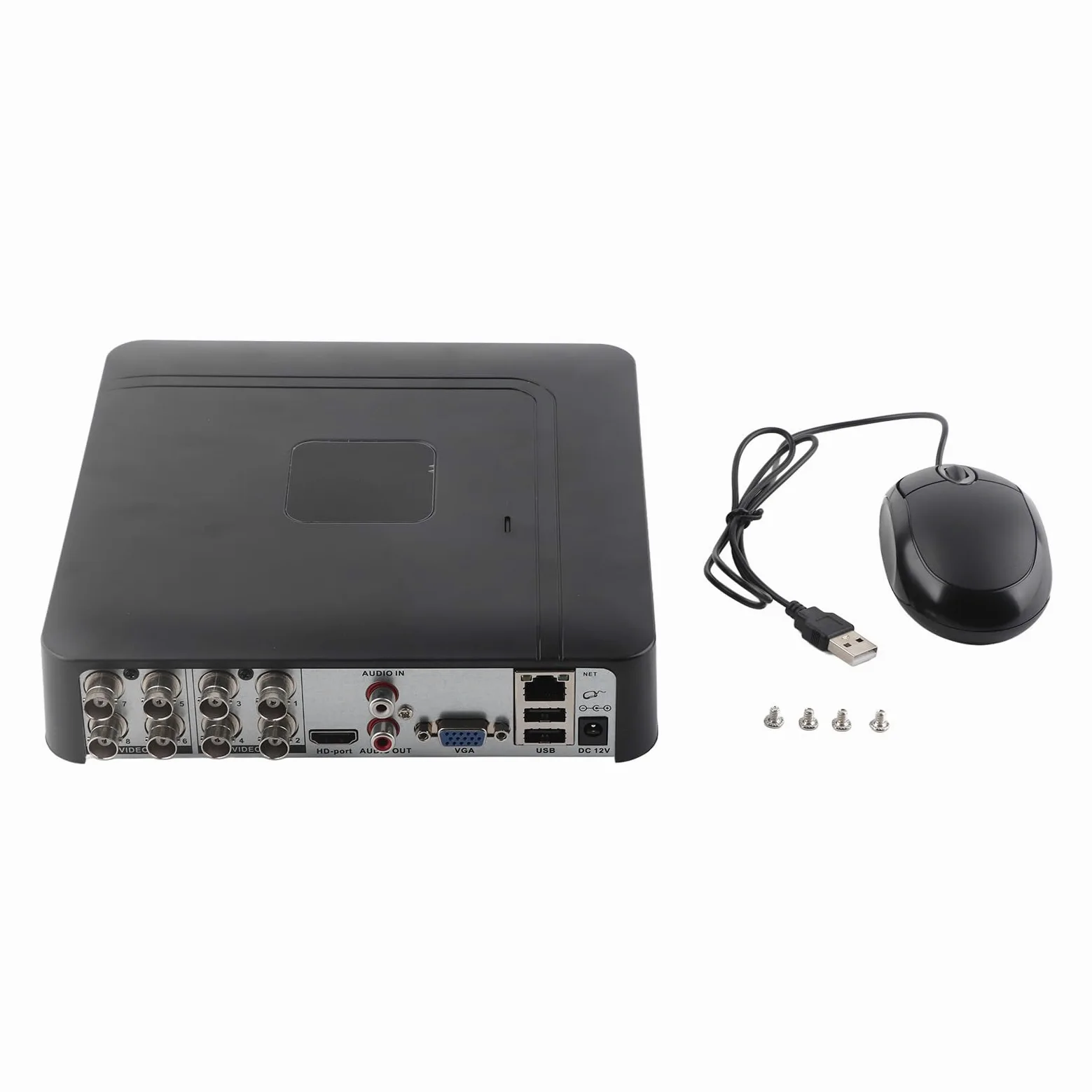 Videoregistratore di rete, 8 canali CCTV AHD CVI TVI DVR Registratori NVR in tempo reale Registratore di sorveglianza su disco rigido con rilevamento del movimento, Audio a 2 vie, Backup USB(EU)