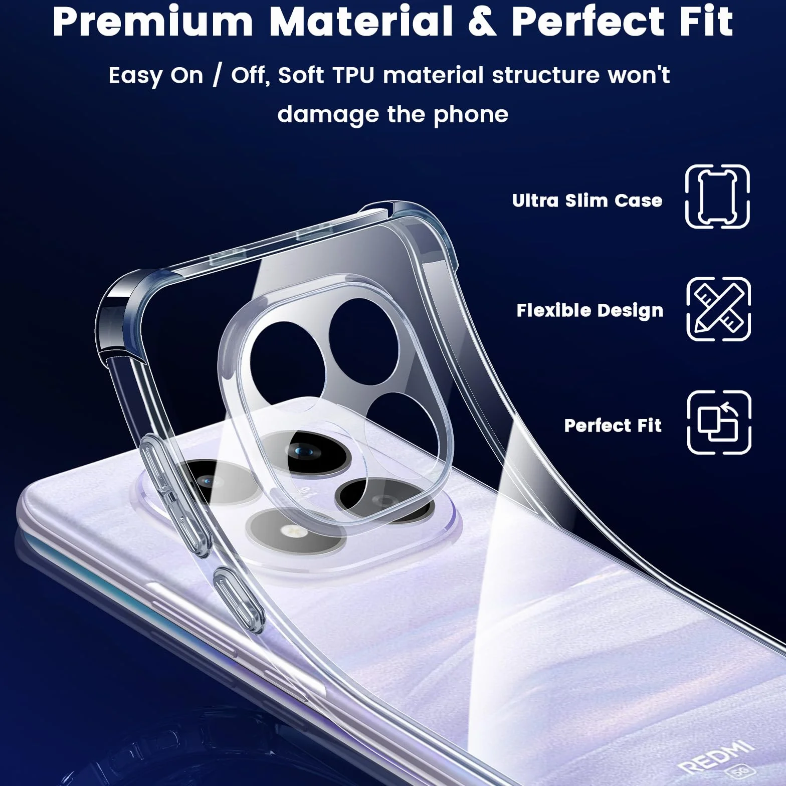 Yohii Cover per Xiaomi Redmi Note 15 4G / 5G / Poco M8 5G, [Protezione Fotocamera] Custodia Antiurto Chiaro, TPU Morbido Silicone Antigraffio Anti Ingiallimento Case, Trasparente