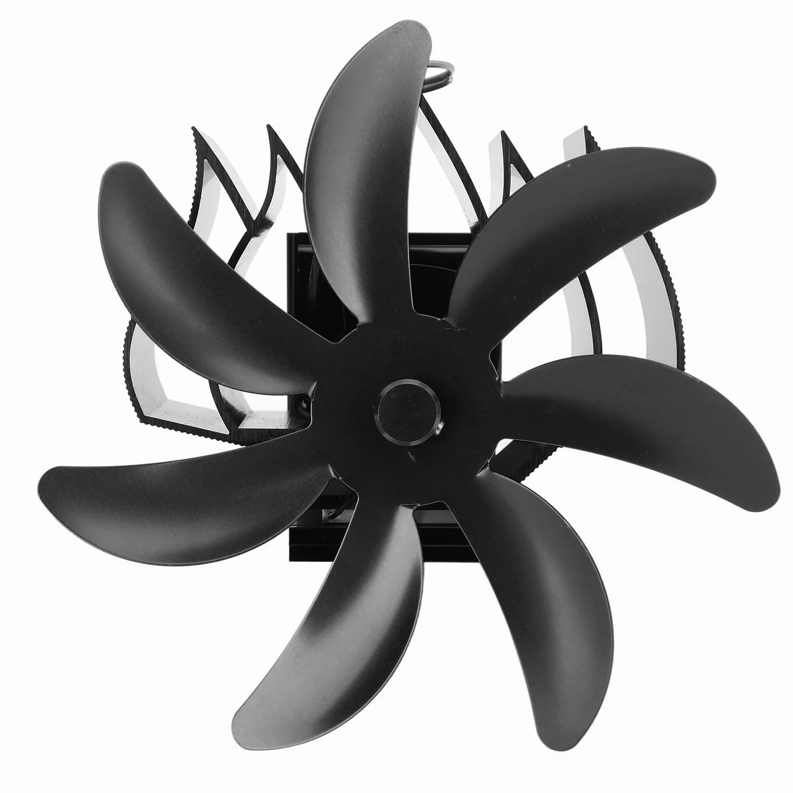 SIXRUN Ventilatore per Stufa a Legna Ventilatore per Caminetto Alimentato a Calore in Lega di Alluminio 7 Pale Design a Basso Rumore da Appendere Alla Parete per Camino Domestico Stufa a Legna