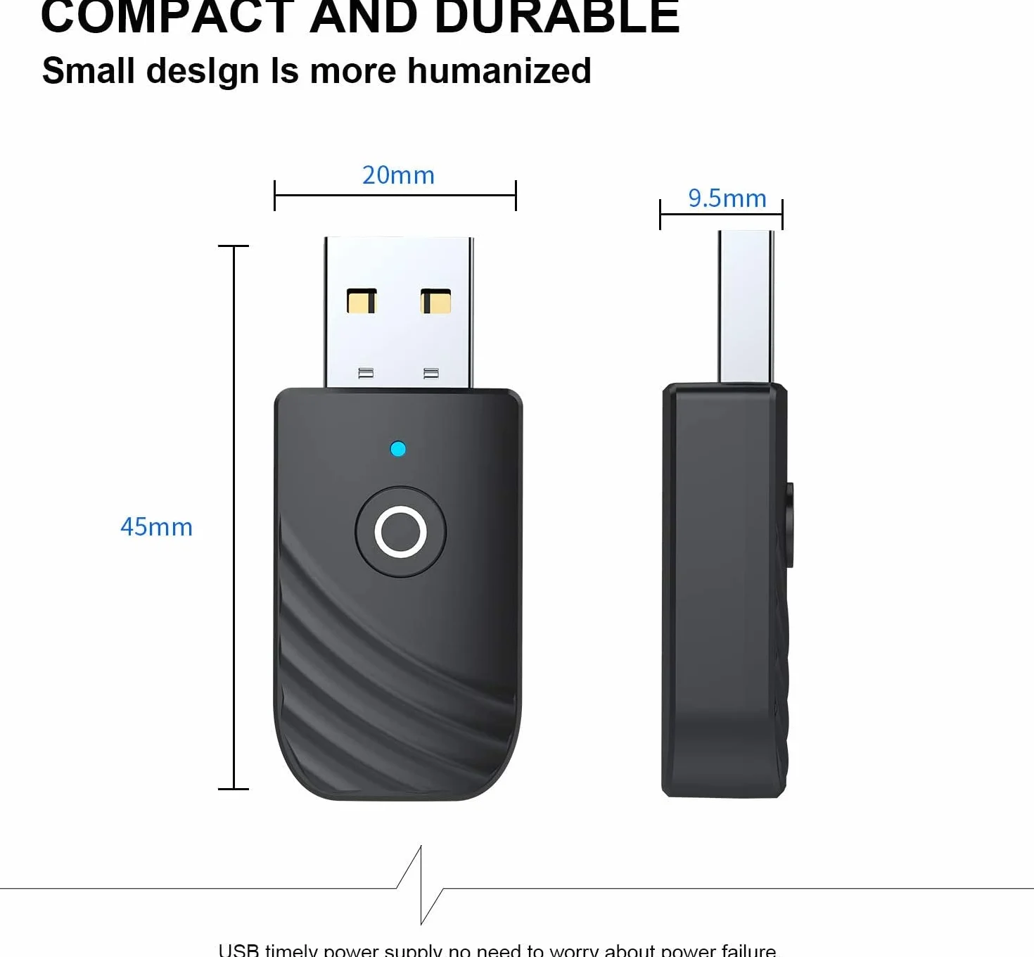 USB Bluetooth 5.0 Adattatore 3 in 1 Ricevitore Audio Musicale Wireless Trasmettitore 3.5Mm AUX per TV PC Cuffie Auto