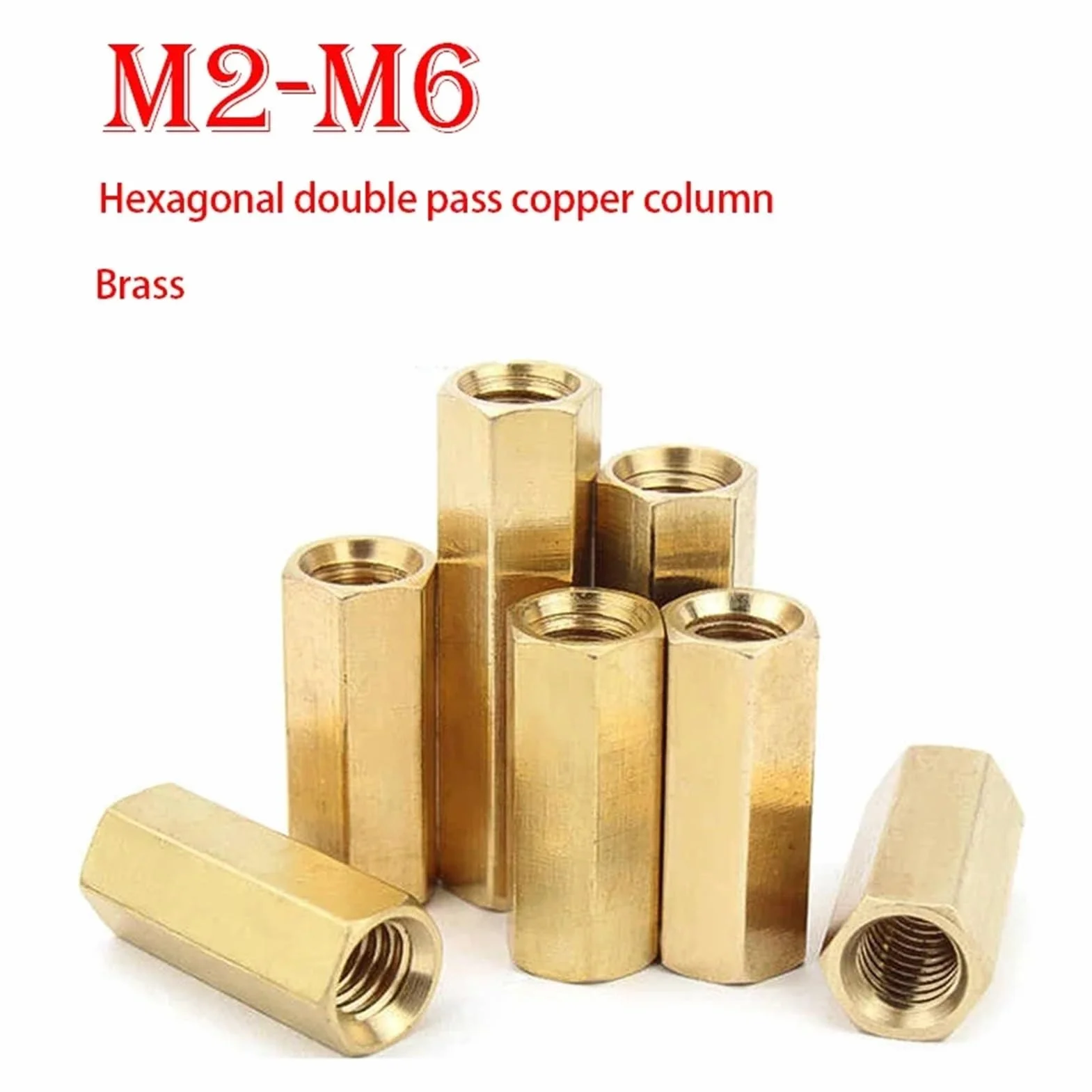 Distanziatore esagonale in ottone M2 M2.5 M3 M4 M5 M6 femmina maschio dado colonna cava 15mm