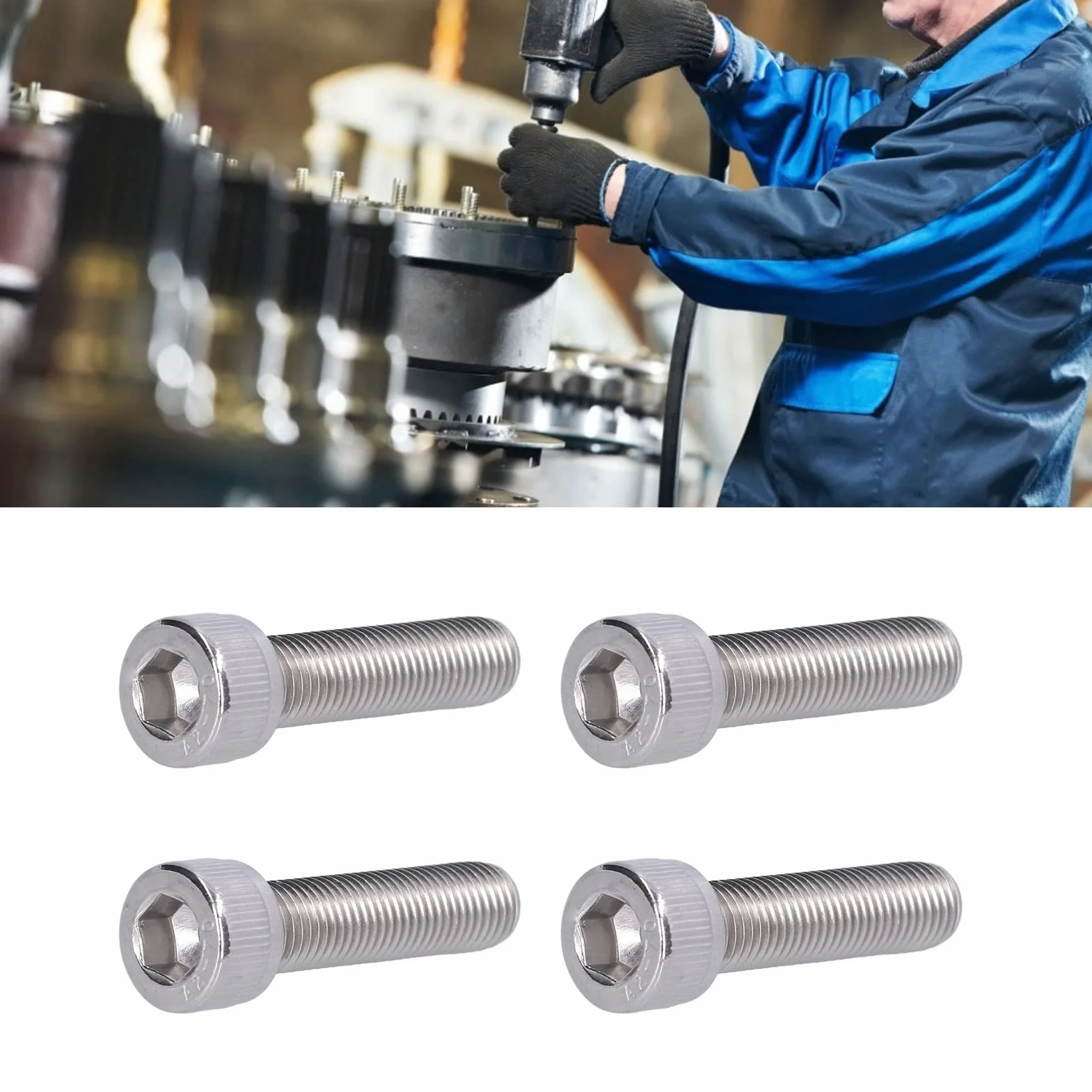 Bullone Esagonale M10x1,25 A2 Acciaio Inossidabile Vite a Passo Fine M10*40 4 Pezzi