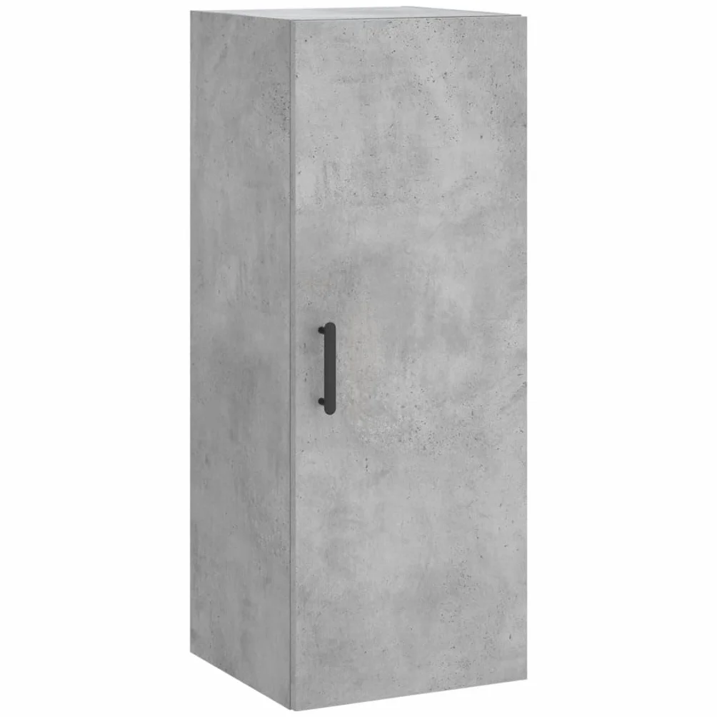 Armadietto alto di alta qualità, grigio cemento, 34,5 x 34 x 180 cm, in legno con piedini in metallo, elegante armadio da soggiorno, spazio portaoggetti, pratica porta, adatto come credenza