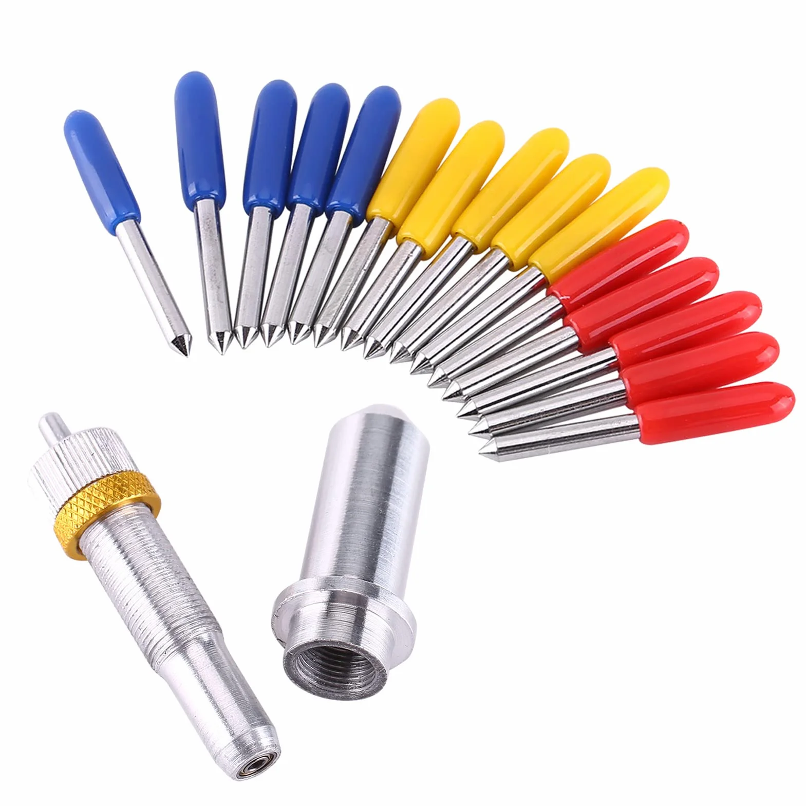 Summa Cutter Blades 15Pcs Utensile Taglio per Plotter in Acciaio Al Tungsteno 30-60 Gradi con Supporto