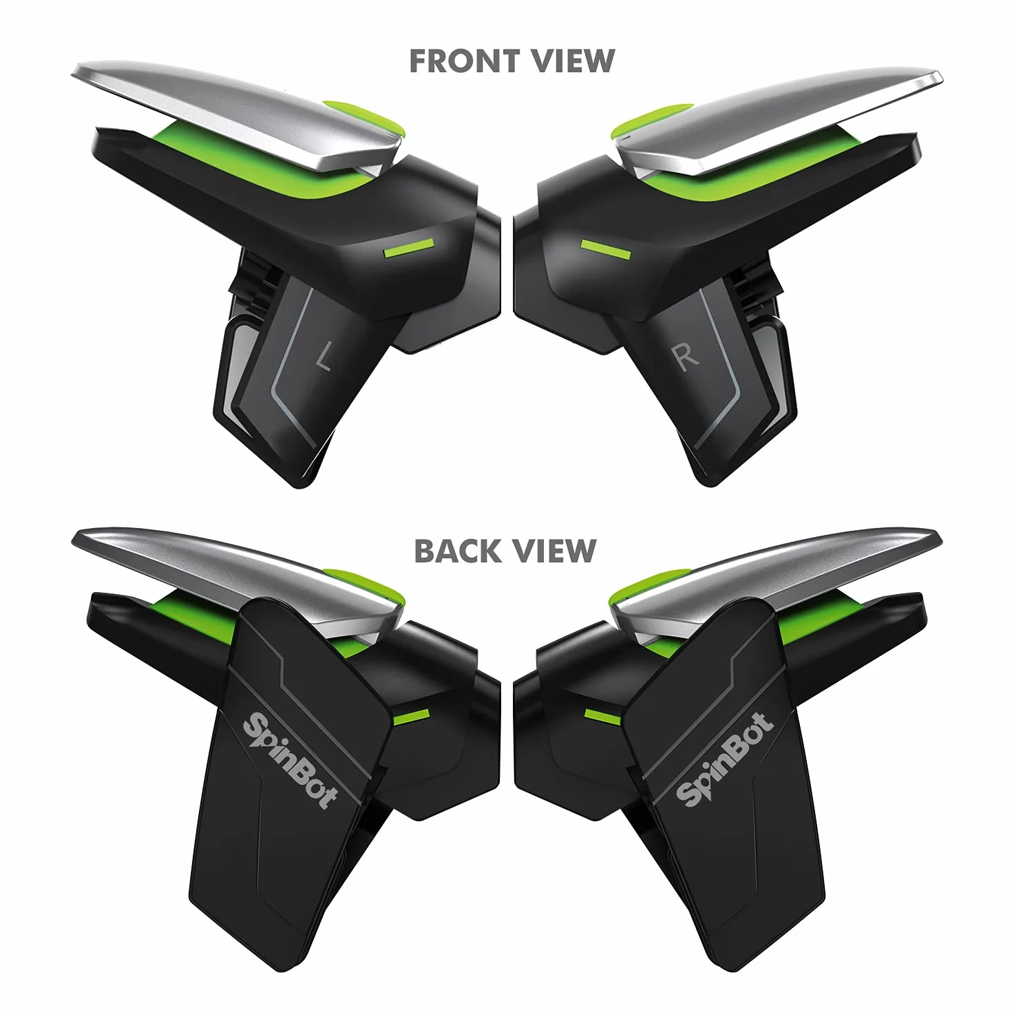 SpinBot BattleMods NinjaX | Mobile Gaming Triggers | 5X Faster with Capacitive Conduction | for BGMI/Free Fire Max/COD Mobile - (Black)