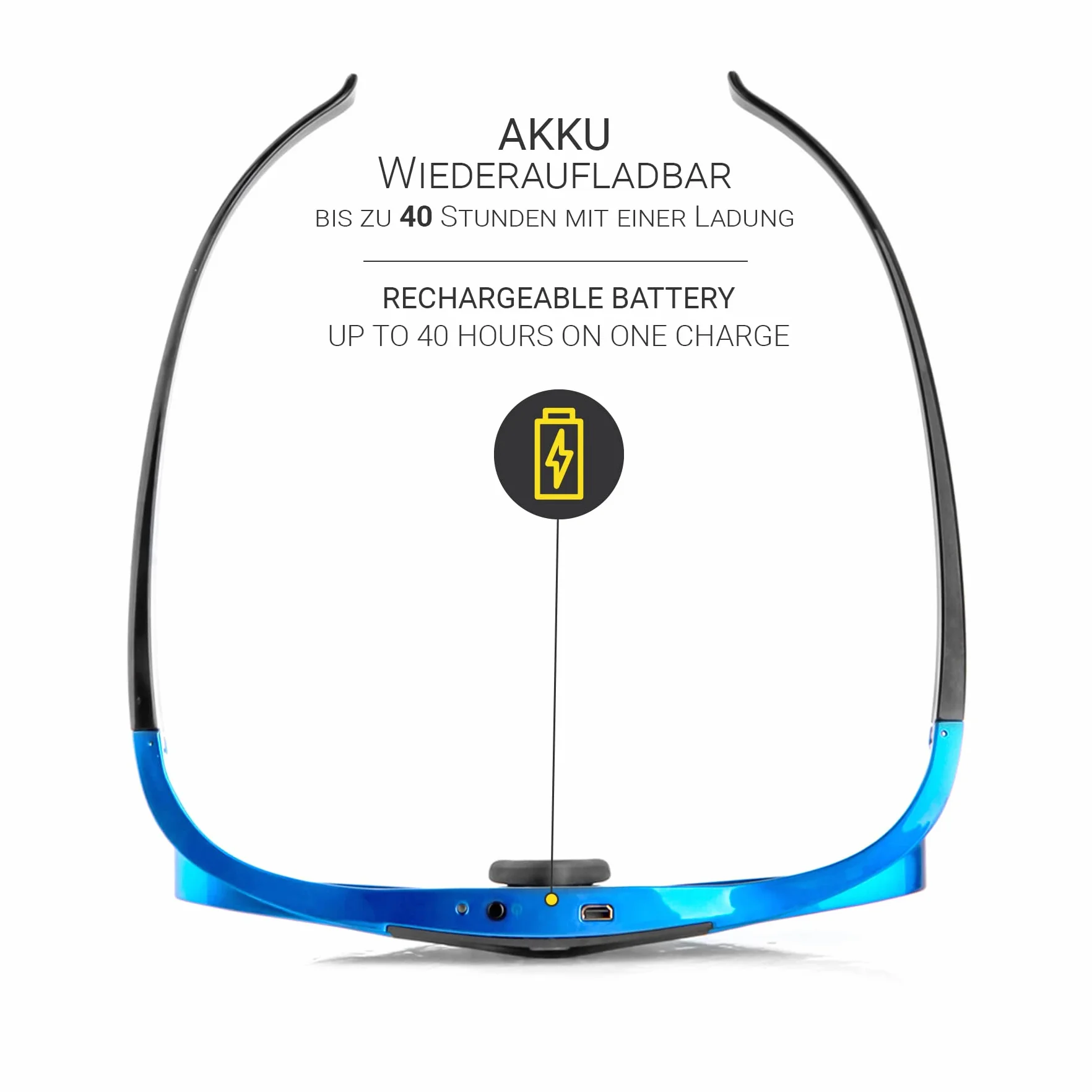 Hi-SHOCK DLP Pro Blue Heaven | Occhiali attivi DLP Link 3D - Compatibili con i proiettori DLP 3D di Acer, BenQ, Optoma, Viewsonic | Sostituzione per PPA5610 / E4W [96-200 Hz | 32g | Ricaricabile]