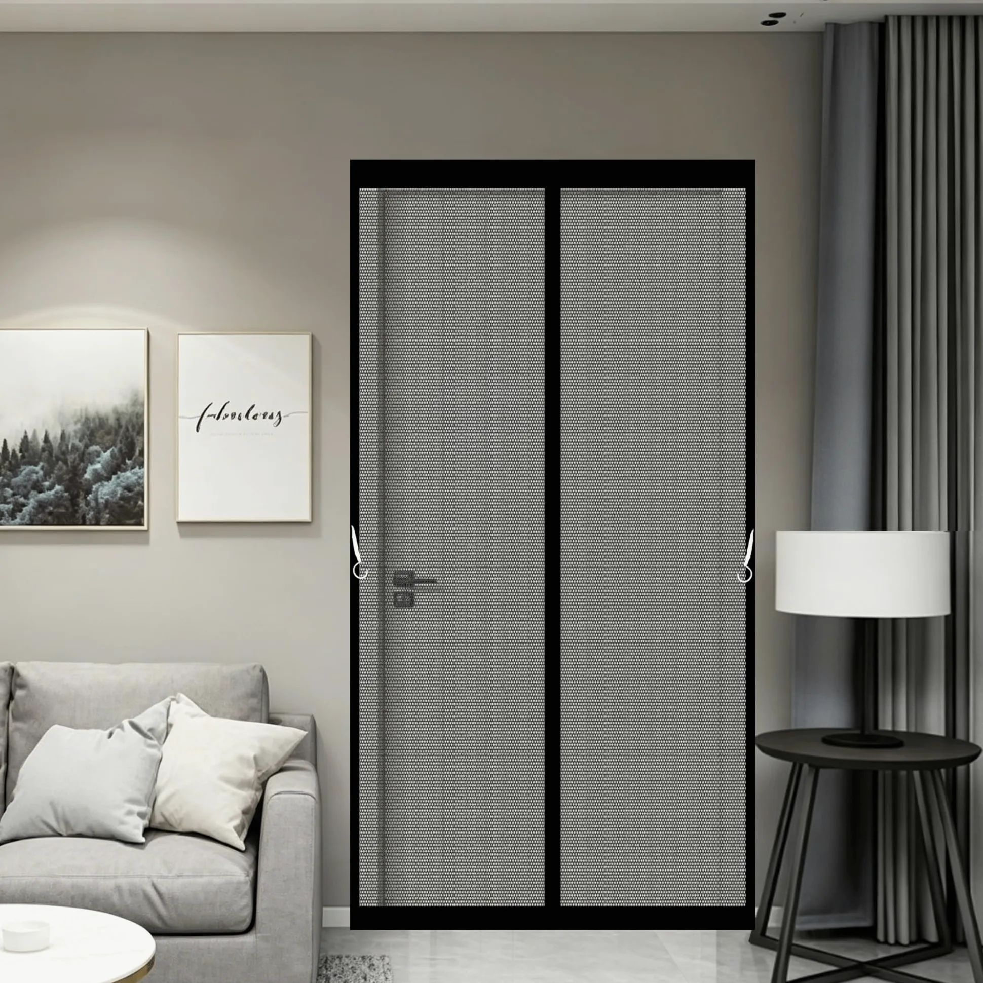 Zanzariere Magnetiche 190 x 190 cm con Calamita Impedendo Dagli Insetti di Traspirante Aria Fresca Tenda Zanzariera Porta Finestra per Porta Finestra Balcone Soggiorno, Nero