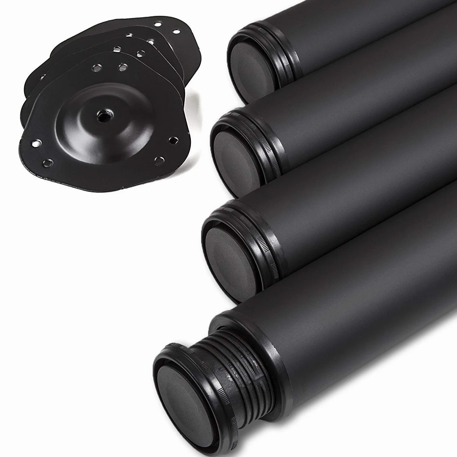 SOTECH Set da 4 Gambe da Tavolo Altezza Regolabile 710 mm Ø 60 mm Nero Portata 75 kg