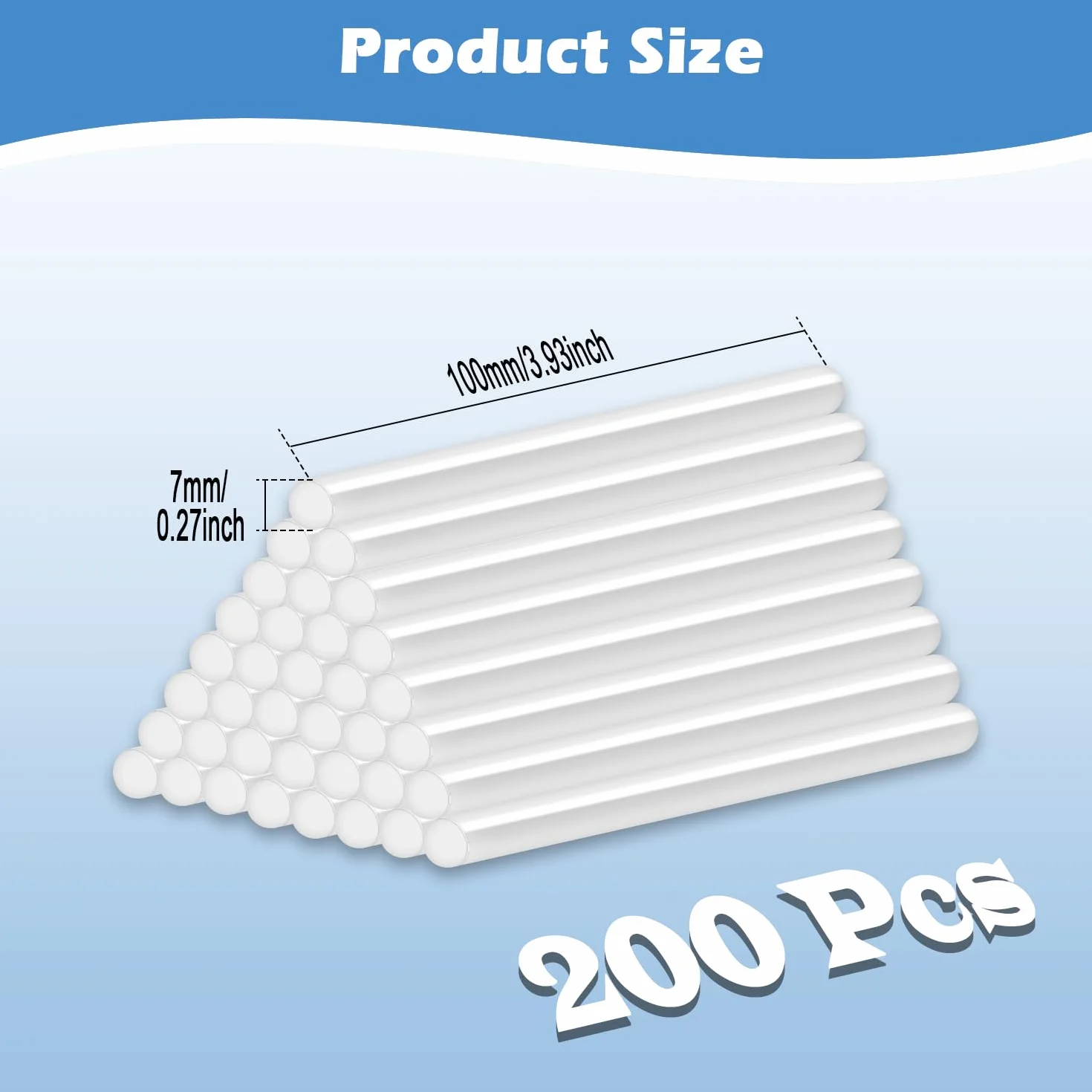 Colla a Caldo Ricariche 7x100 mm 200 Pezzi Mini Stick Trasparente per Pistole Fai da Te