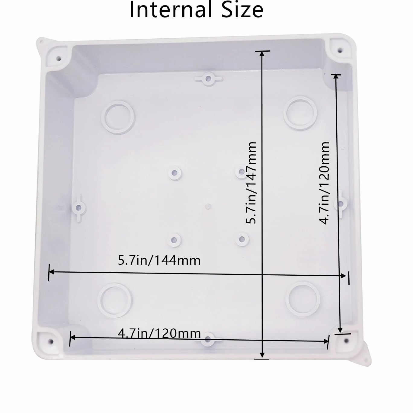 Scatola di giunzione, 2 scatole elettriche con fori riservati, impermeabili, IP65, in plastica ABS, colore bianco, 150 x 150 x 70 mm