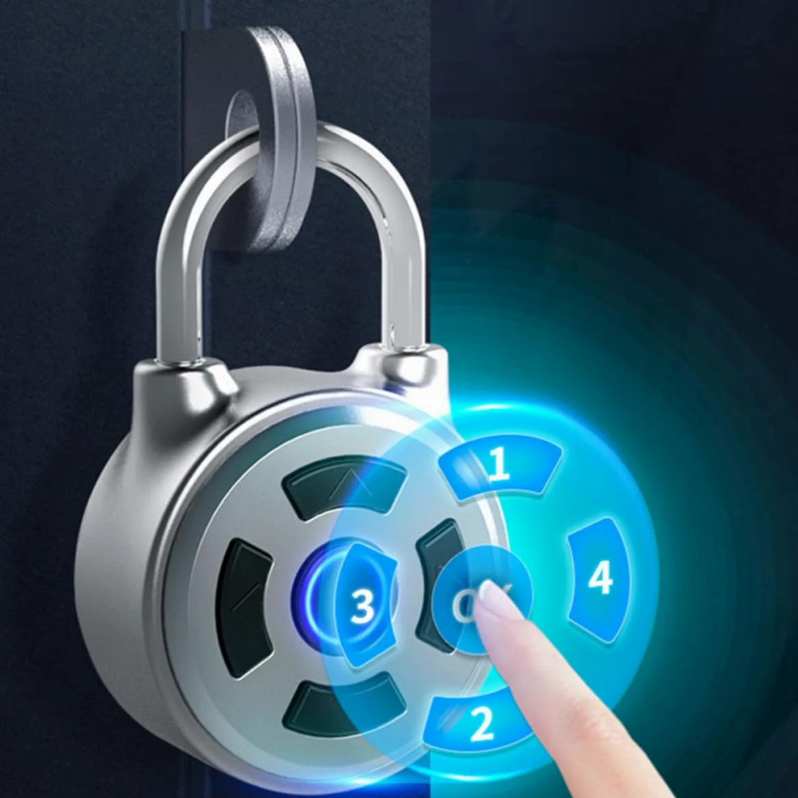 VICASKY Lucchetto per Armadietto Wireless, Lucchetto Combinazione per Valigia, Acciaio Inossidabile e Lega di Zinco, Argento, Controllo App, Sblocco Password, per Armadietto Palestra