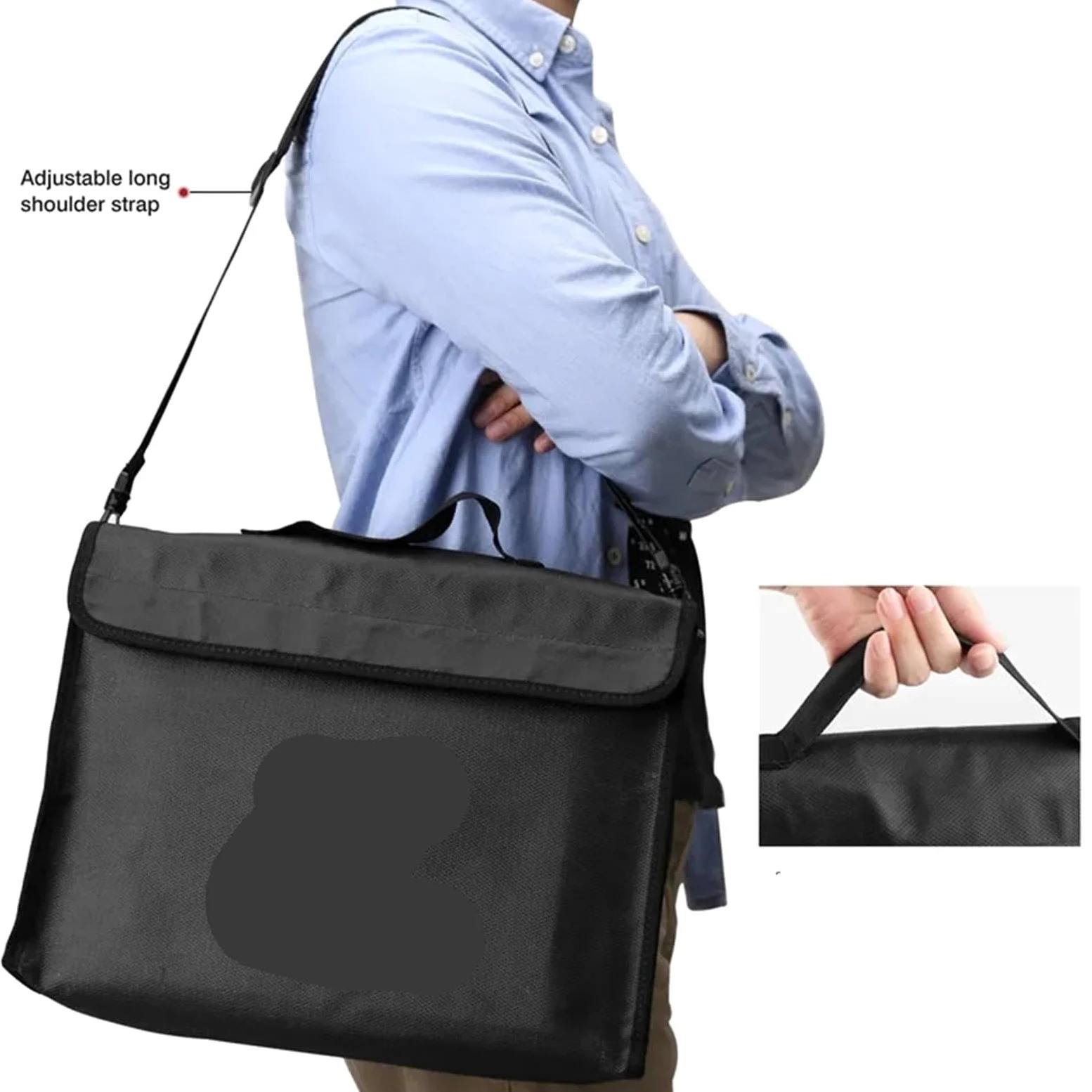 Borsa ignifuga for denaro e documenti, portadocumenti e portadocumenti con maniglia e tracolla, scatola ignifuga for oggetti di valore per Documenti Passaporto