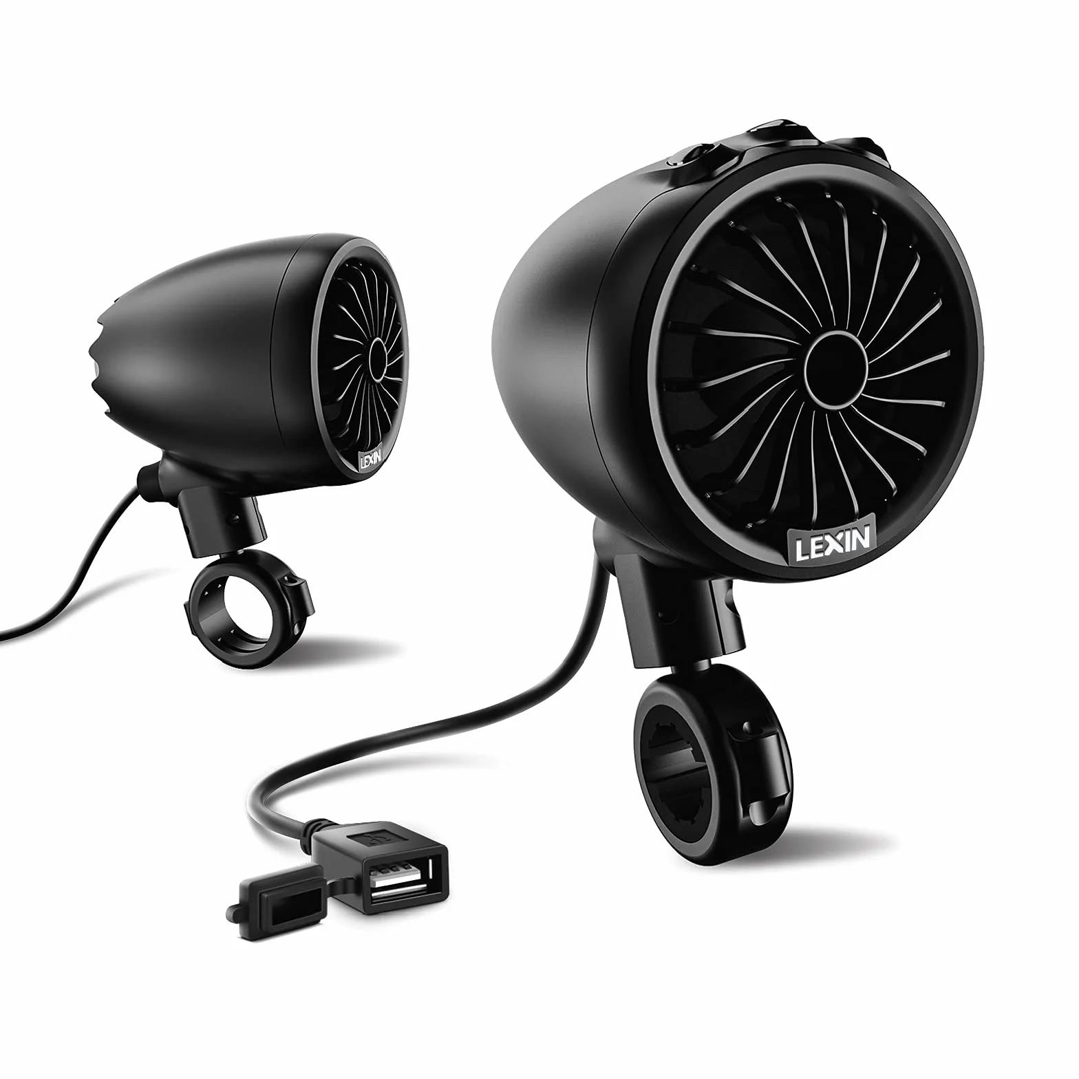 LEXIN Q3 Casse Bluetooth per Moto, impianto audio con indicatori LED, altoparlanti Bluetooth per moto, impianto altoparlanti moto adatto per manubri da 7/8" a 1-1/4"