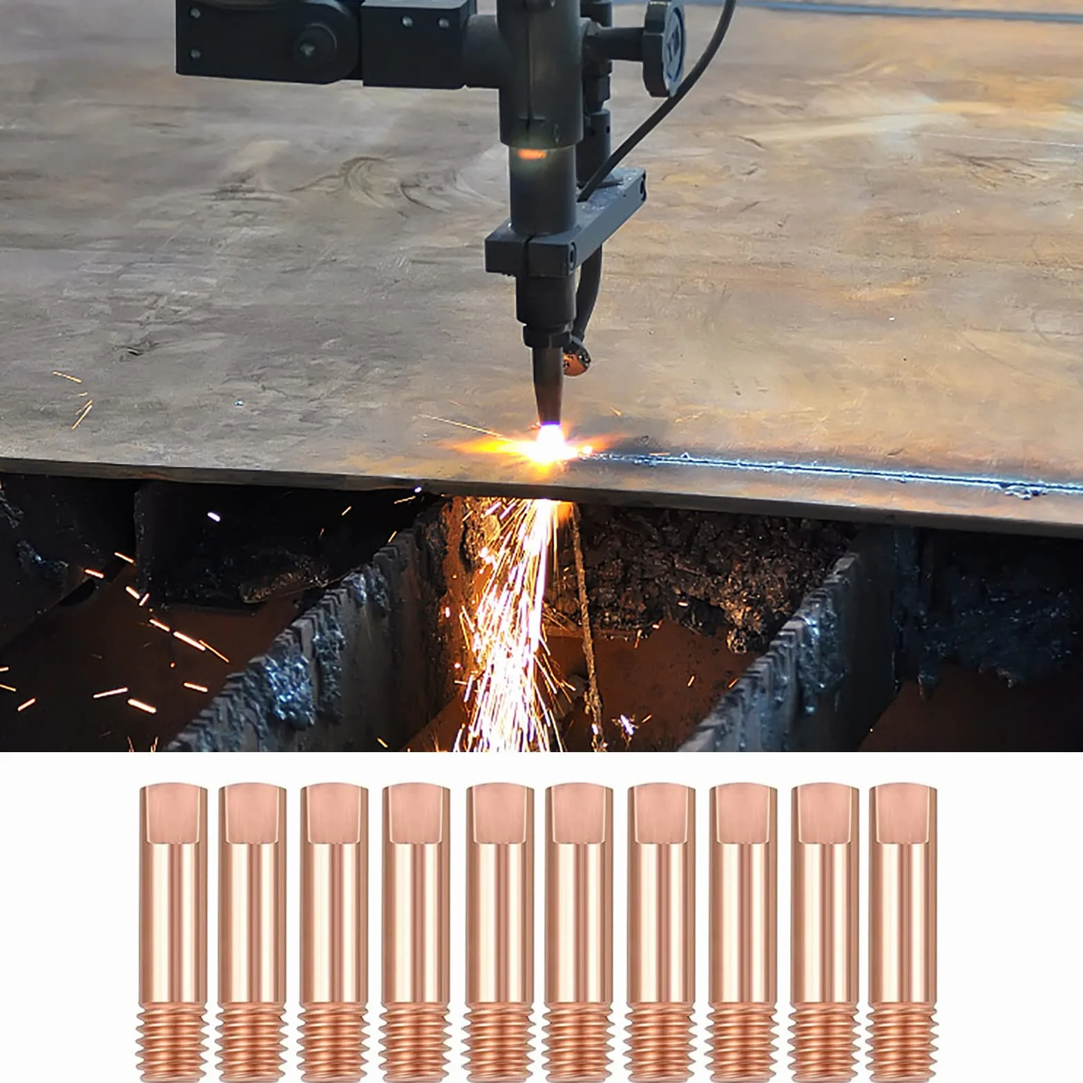 Punta di Contatto in Rame 1.2 mm 10 Pezzi per Torcia MIG/MAG 15AK