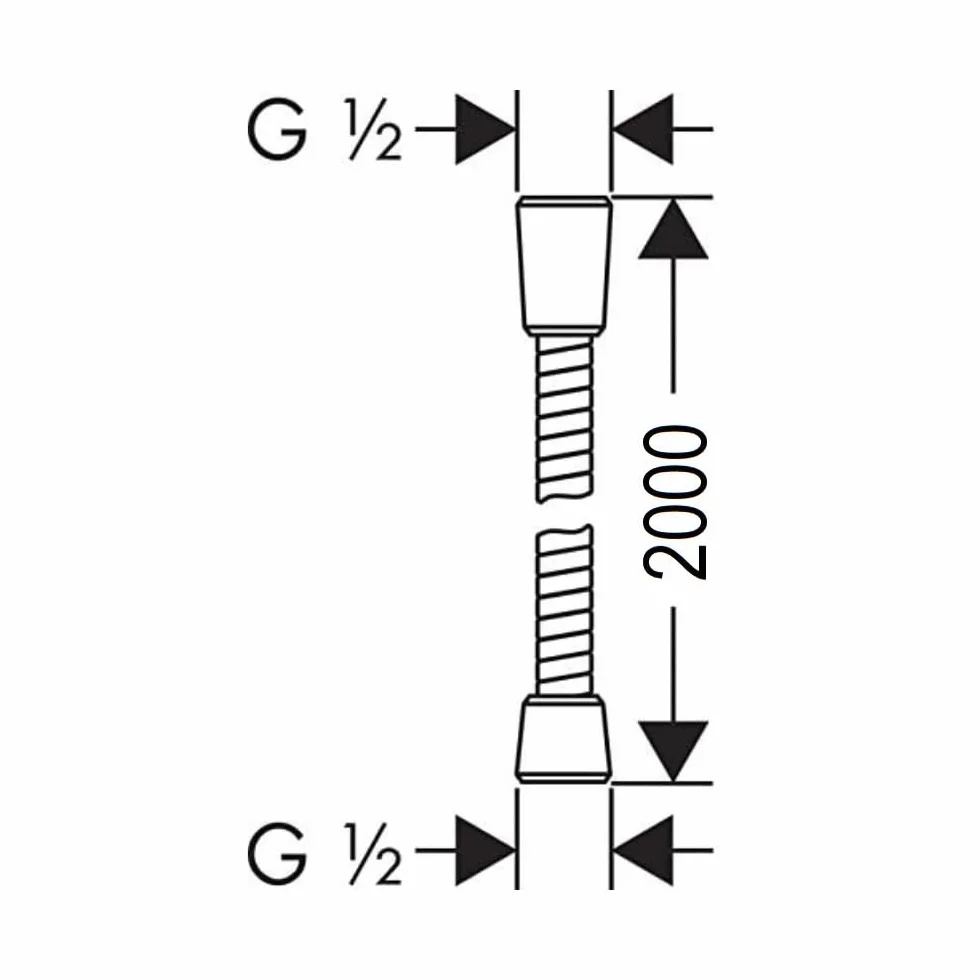 Schläfer 807690 | Flessibile Doccia 2,00 metri Connessione Universale G 1/2" Tubo Flessibile Doccia 200 cm in Plastica, Flessibile Metaflex Argento, Tubo Spiro-Flex, Ottima Resistenza Antipiega