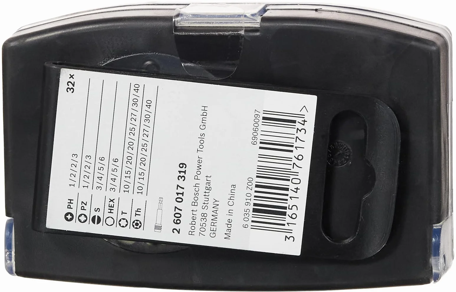 Bosch Set di Punte per Giravite 1/4 Pollici Nero