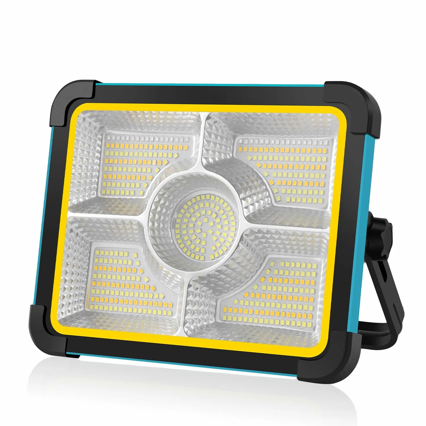 ERAY 100W Faro LED Ricaricabile Batteria da 12000mAh | 5 Modalità, 480 Perle LED, Pannello Solare, Faretto LED da Cantiere per Emergenza, Campeggio, Riparazione, Garage, Esterni