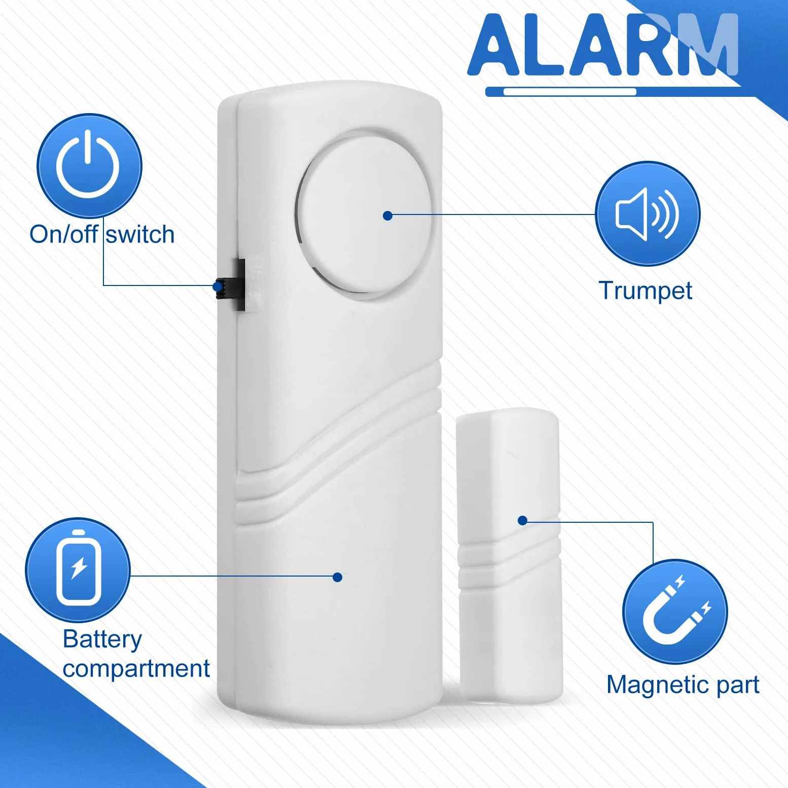24 allarmi per porte e finestre per la sicurezza domestica allarme di sicurezza per porte e finestre sensori di allarme antifurto antifurto per la sicurezza dei bambini, casa, ufficio, garage,