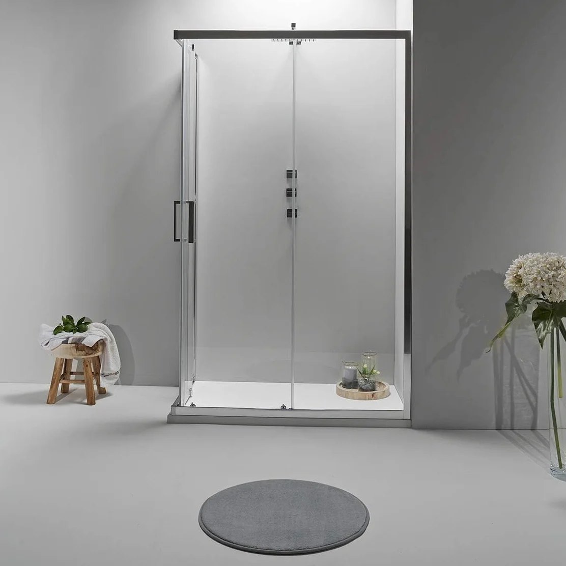 Box Doccia Angolare 70x100 cm Cabina Doccia Porta Scorrevole Vetro Temperato 6mm Anticalcare Alluminio Cromato Chiusura Magnetica