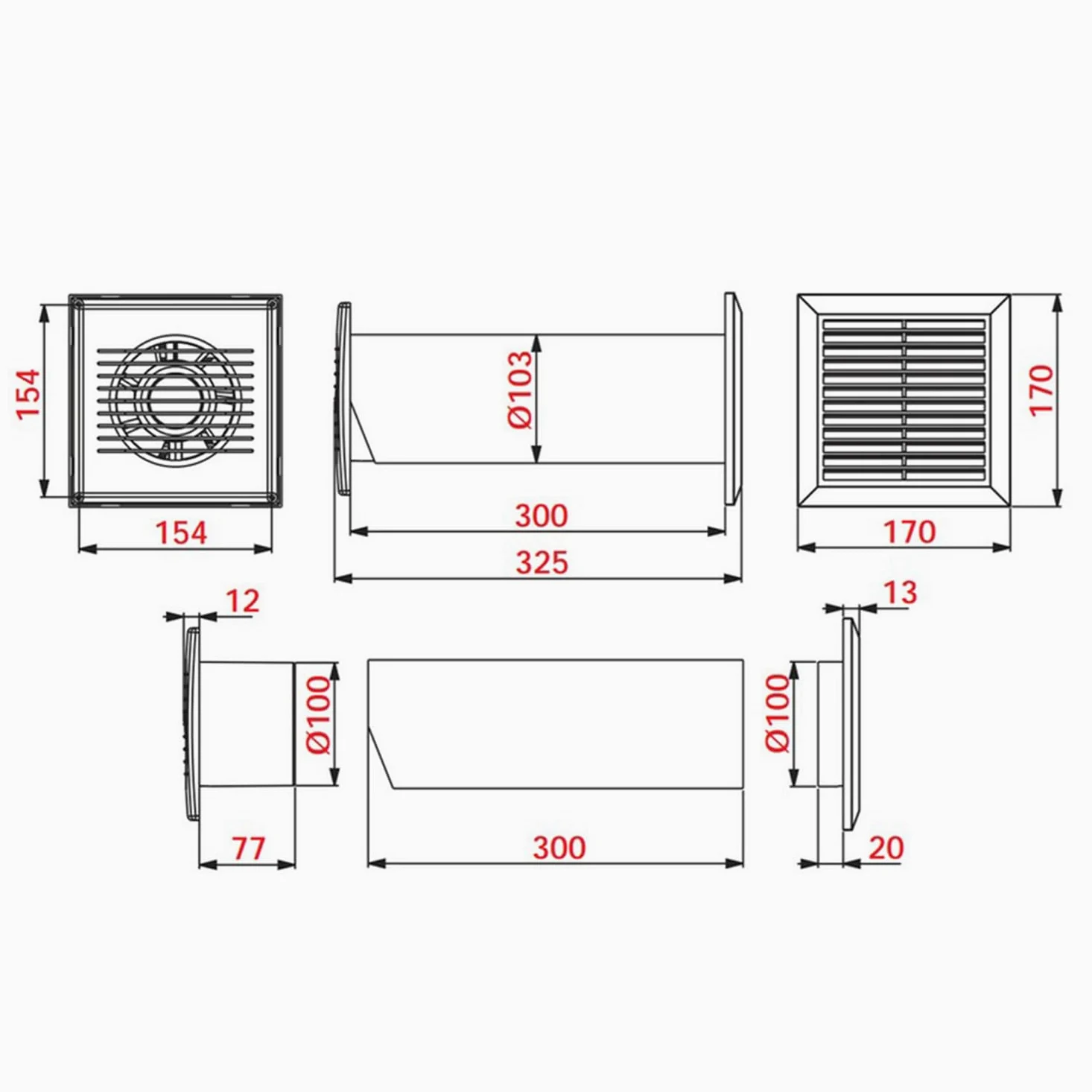 Awenta Cosy CM100 Recuperatore di Calore, Turbina Distributore di Calore 4-in-1 per Distribuzione Aria Calda, con Termostato e Accessori