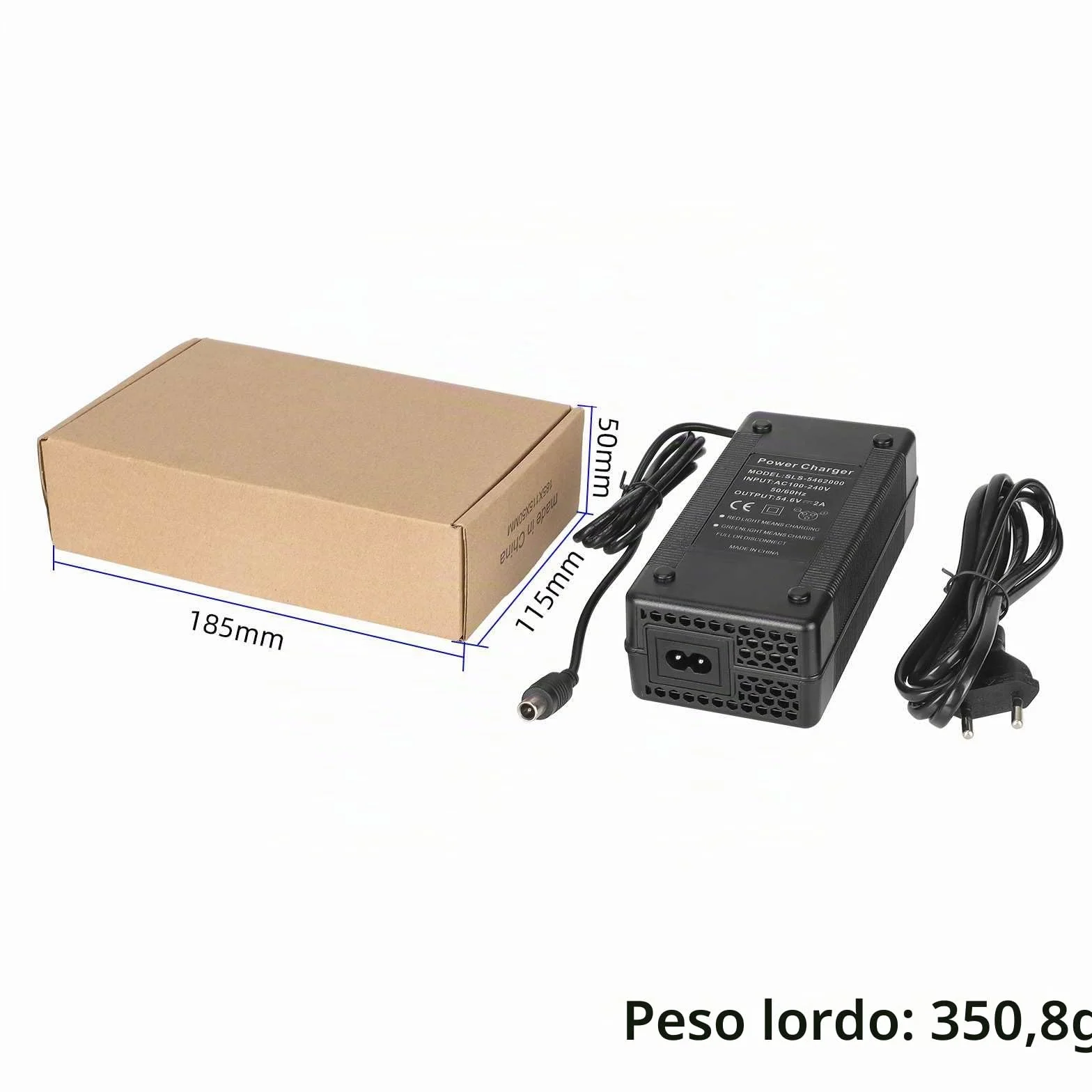 Caricatore 54,6 V 2 A per ENGWE EP-2Pro/Engine Pro bicicletta elettrica scooter 48 V batteria agli ioni di litio ricarica rapida spegnimento automatico