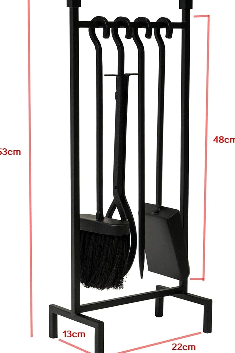 Set di attrezzi per caminetto 5 pezzi set di strumenti per camino con manico nero in ferro battuto grande set di attrezzi per fuoco camino e braciere esterno