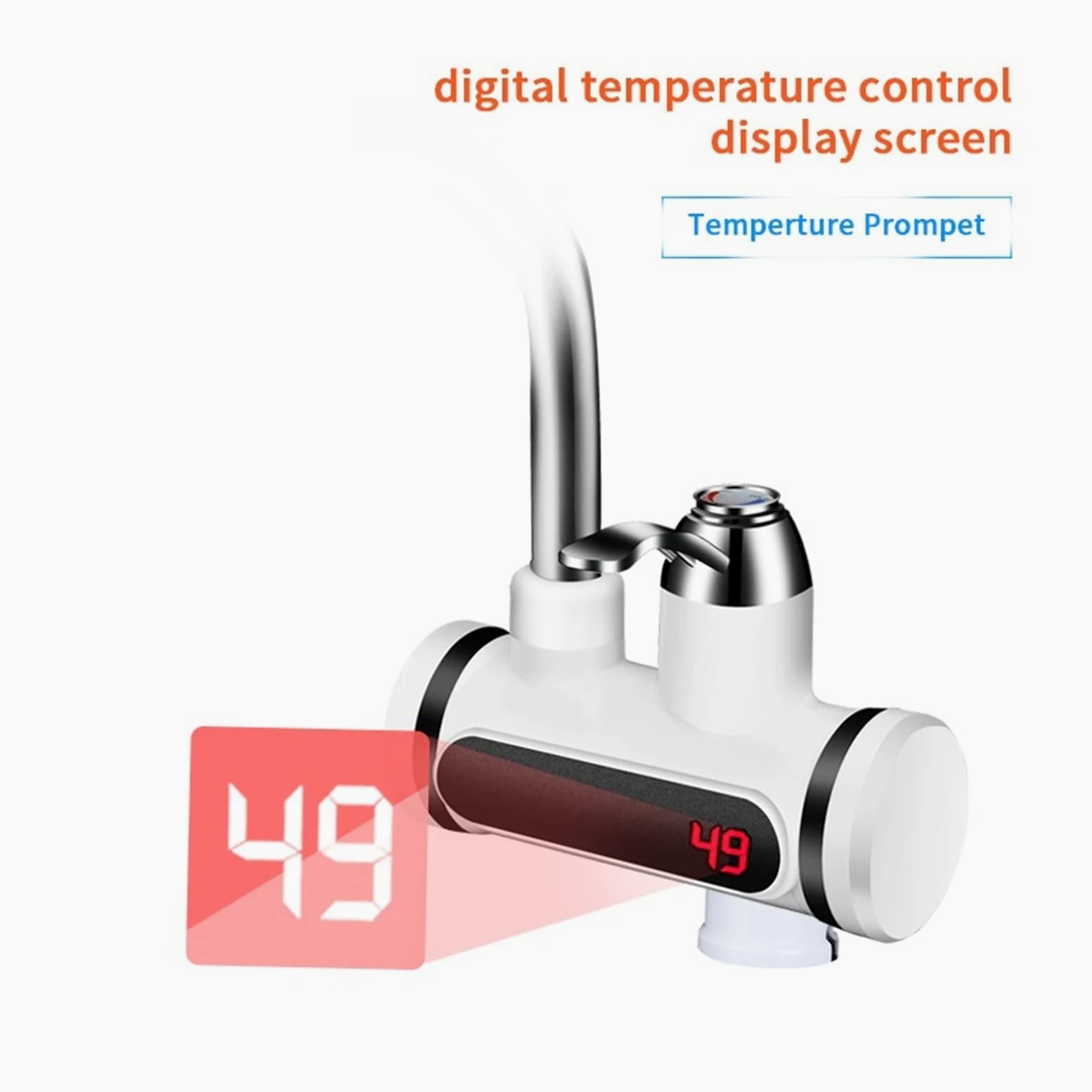 Display della temperatura dello scaldabagno del rubinetto elettrico Riscaldatori di acqua calda istantanei Riscaldamento dell'acqua senza serbatoio della cucina(SLT101 Long)