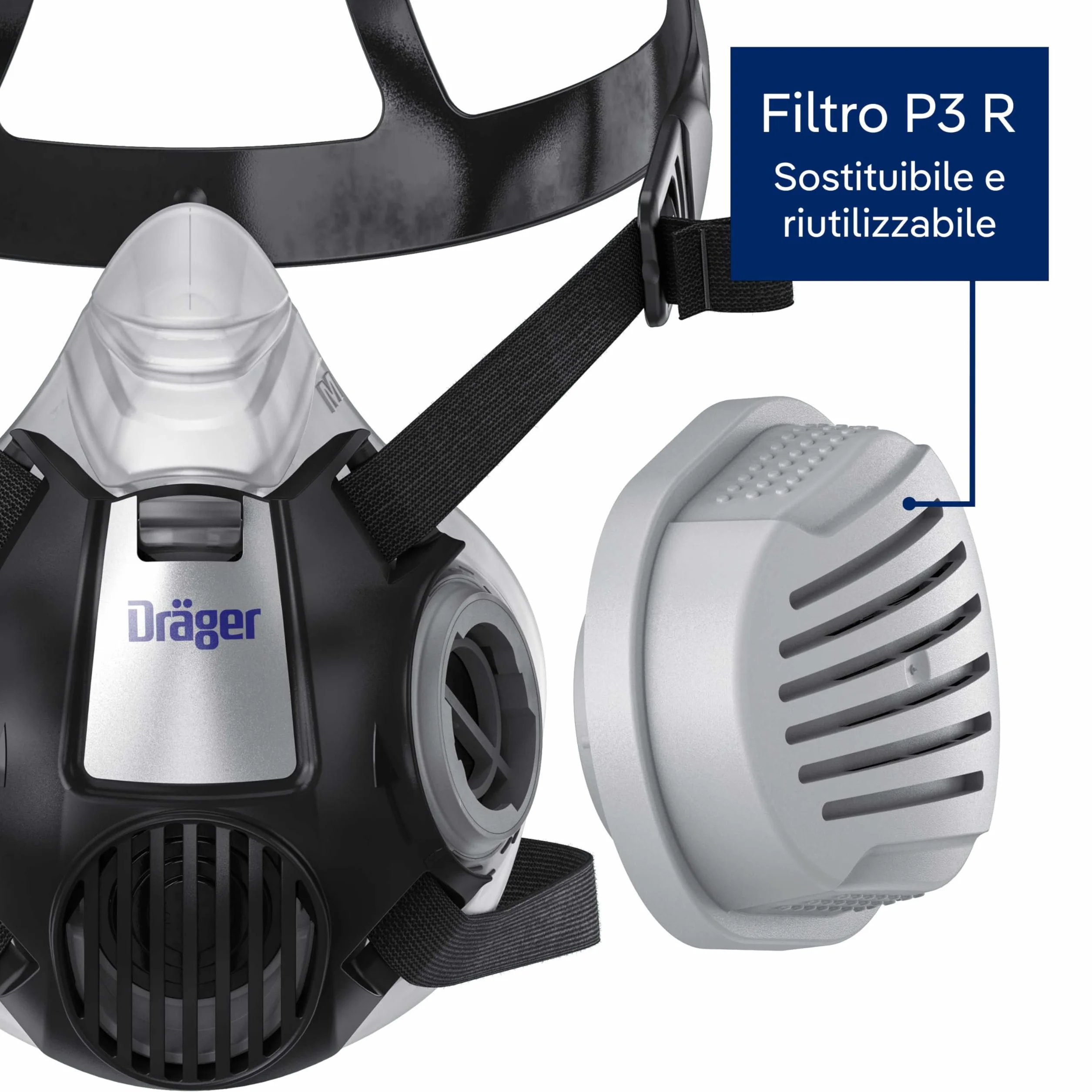 Dräger X-plore 3300 Mezza maschera con filtri P3 resistenti all'acqua
