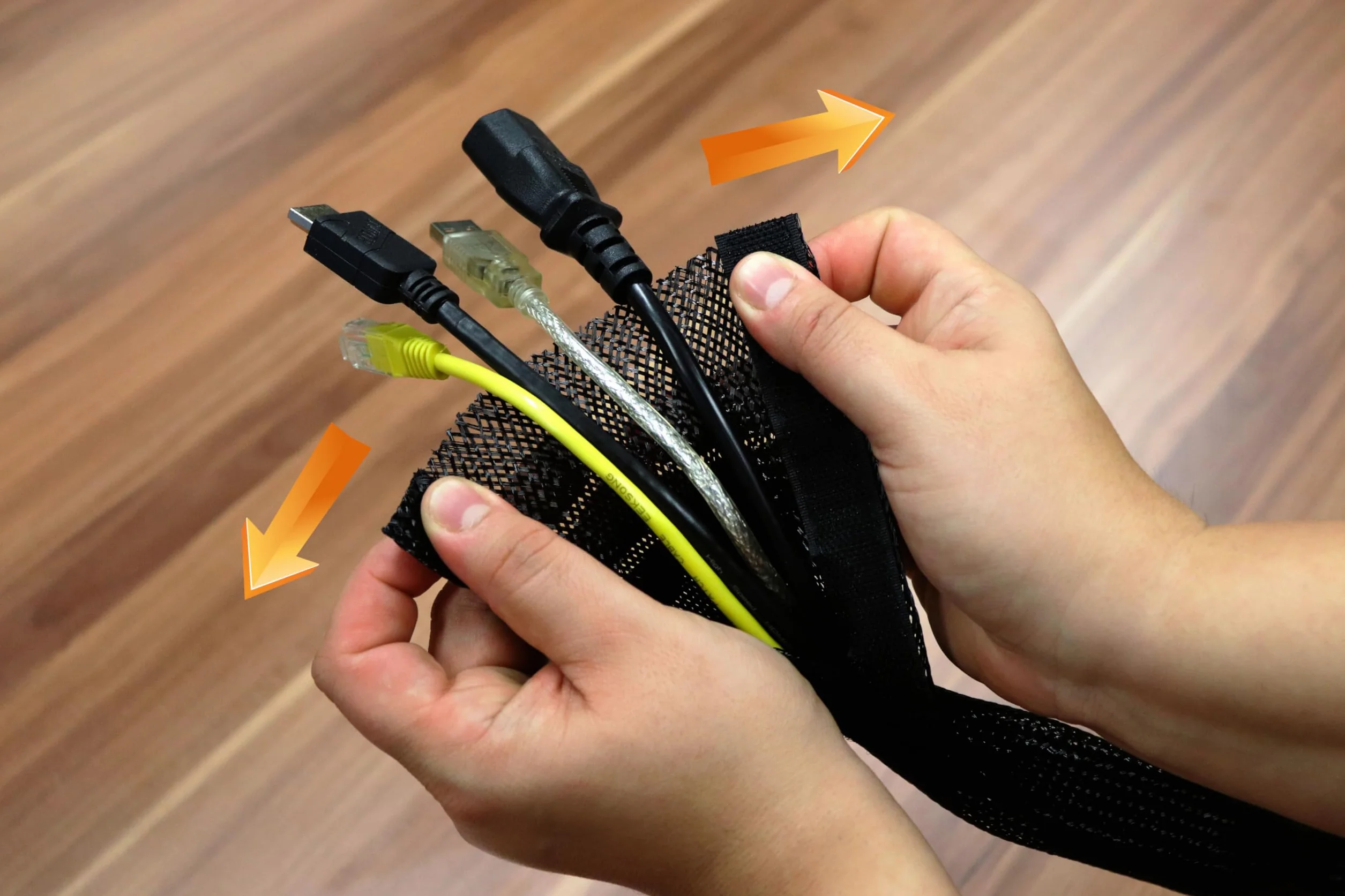 RICOO Organizer cavi Cable Z9085B-2 management Nascondi cavi Raccogli cavi Canalina passacavi Guaina per cavi Lunghezza 2m Colore nero