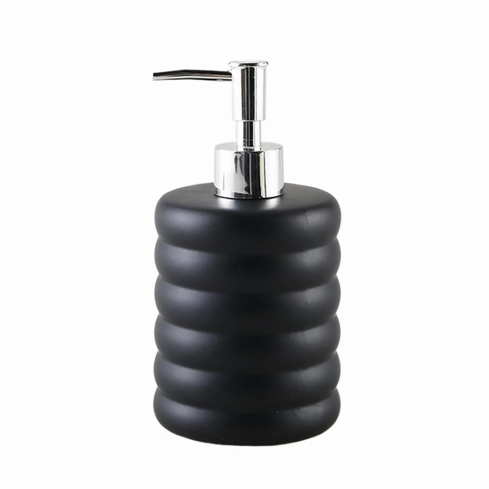 dispenser per sapone, Distributore di sapone, distributore da cucina, 16,9 once, piccolo, moderno in ceramica opaca a strisce