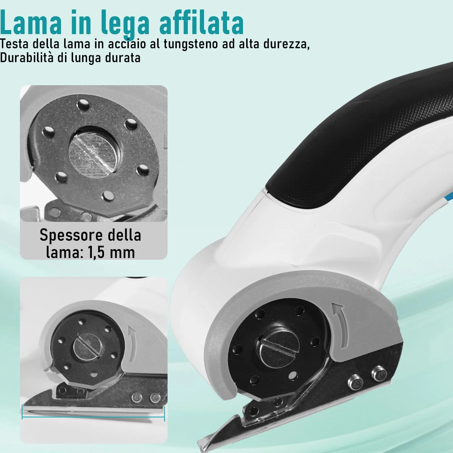 Taglierina per Cartone Elettrica 3,7 V 2000 mAh 2 Lame Autoaffilanti