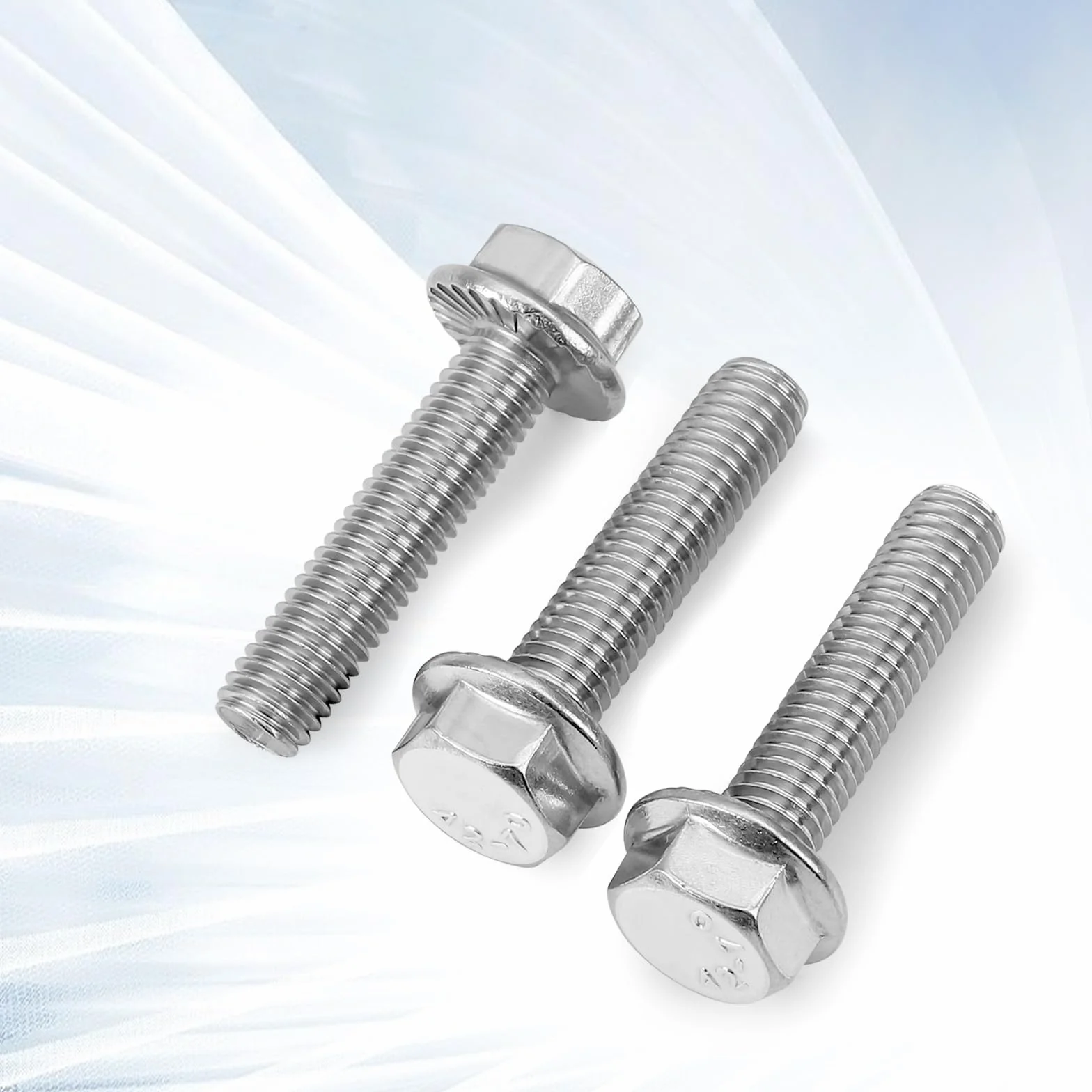 Bulloni a flangia esagonale M8-1.25 x 16mm acciaio inox 18-8 A2-70 filettati 15 pezzi