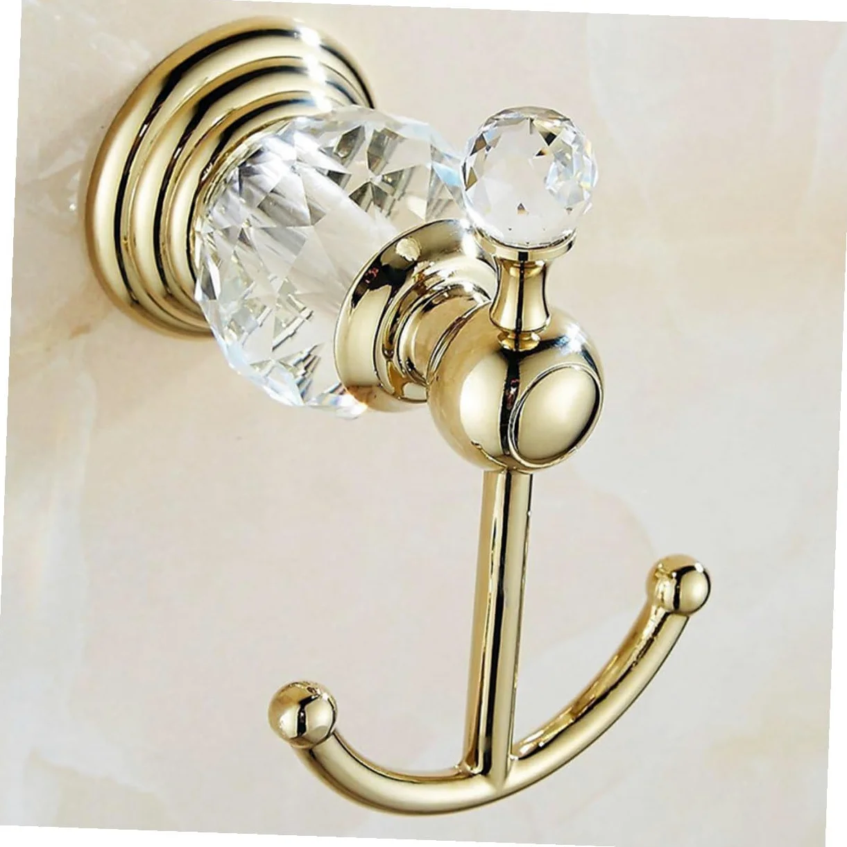 TEHAUX Gancio da Parete Dorato per Bagno e Guardaroba, Gancio Portaoggetti Robusto e Decorativo, Supporto per Accappatoi, Asciugamani e Abiti, Salvaspazio per Camera e Cucina, Ganci