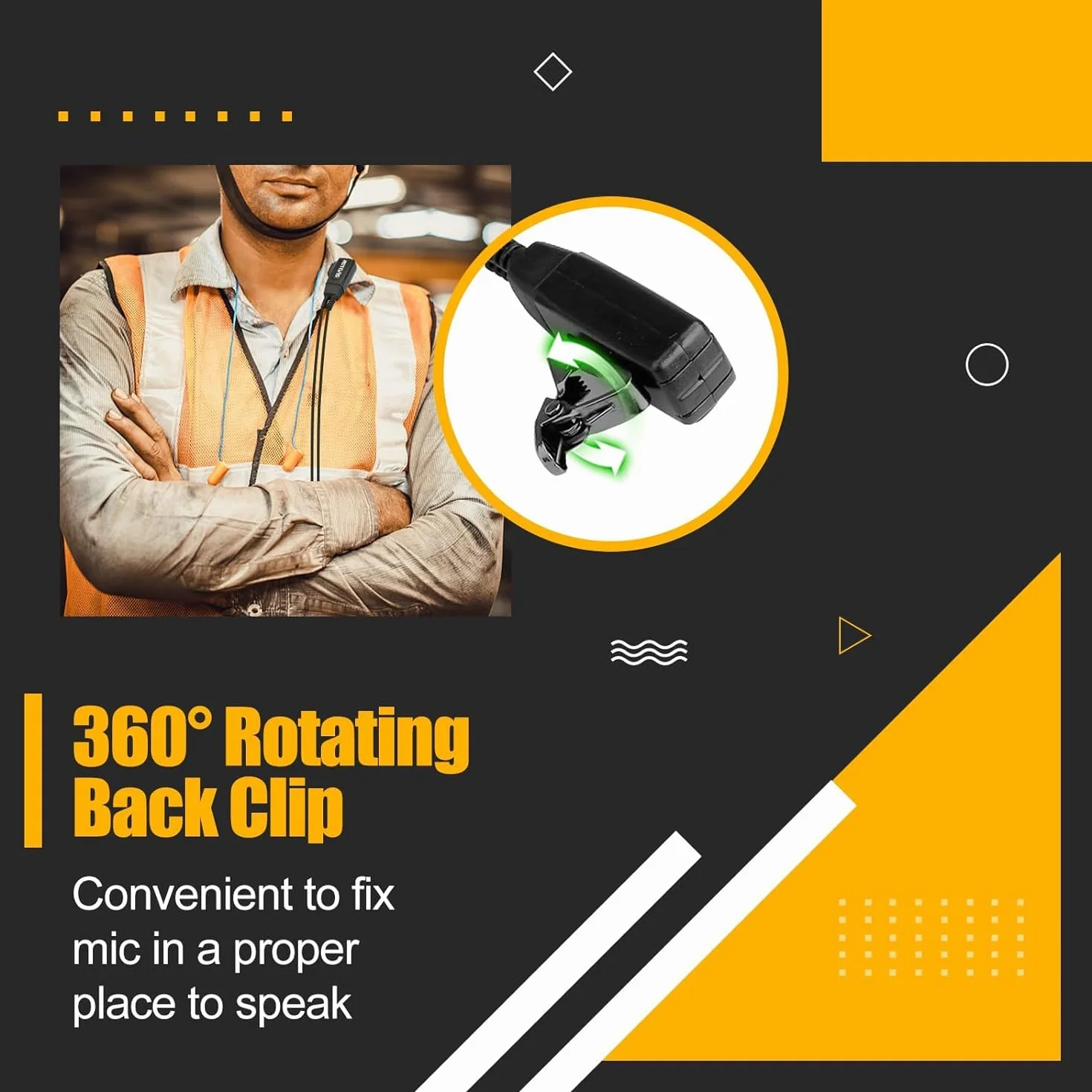 Retevis Walkie Talkie Auricolare 1 Pin 2.5mm, Radio Auricolare con Microfono, Walkie Talkie Cuffie, Auricolari PTT con Tubo Acustico Compatibile RB648 RT649 RT649B RT649P (2pcs)