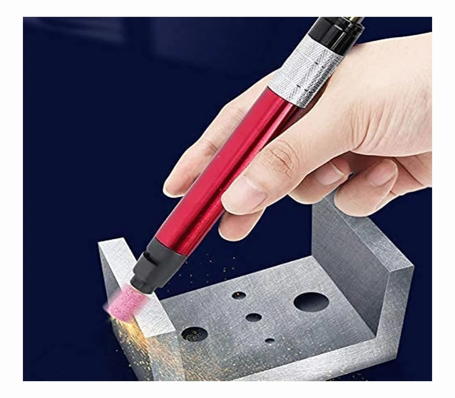 CLICLED Micro Smerigliatrice Aria 1/8 Pollici Penna Pneumatica Rossa 65.000 rpm