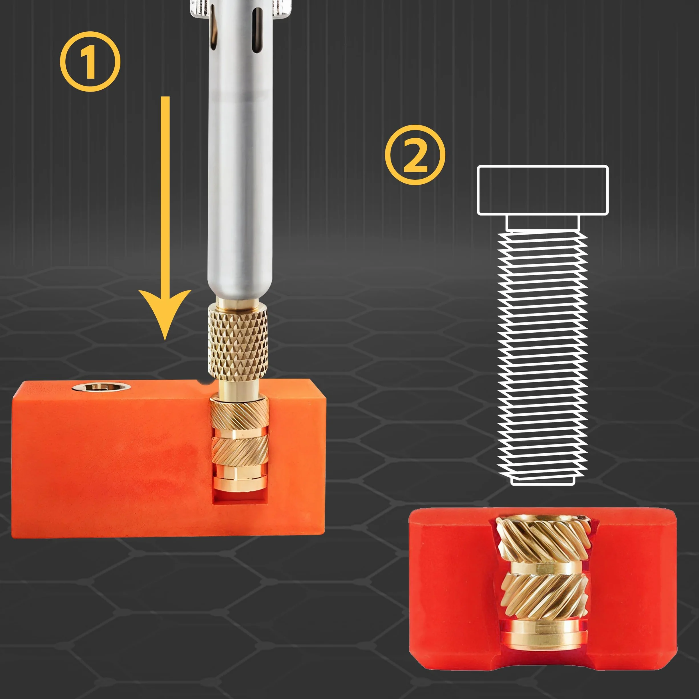 Inserti Filettati M3 Inserti Filettati a Caldo M3*5 * 5mm 50 Pezzi Dadi Zigrinati con Filettatura Femmina Boccole Filettate per Componenti di Stampa 3D e Parti in Plastica