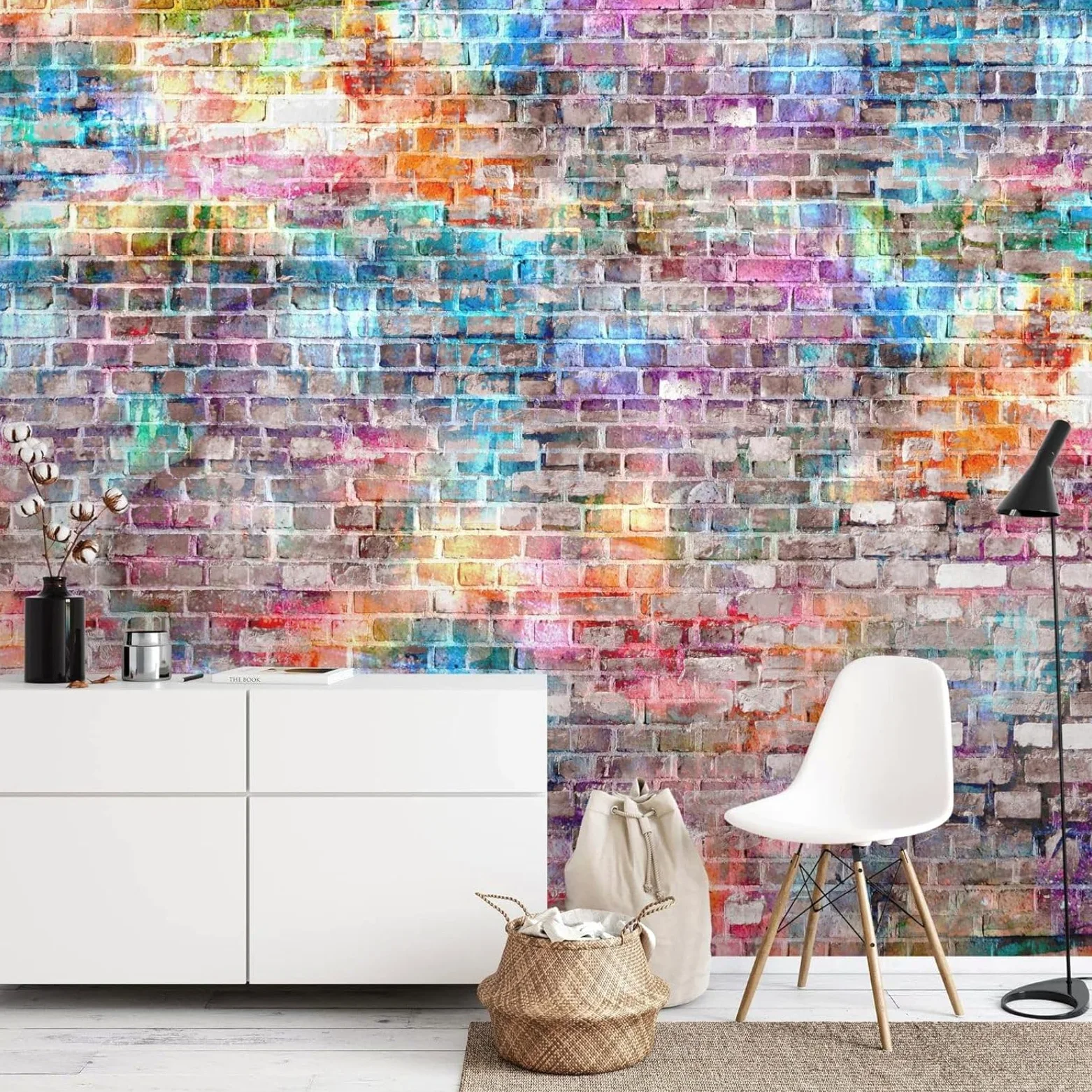 Carta da parati fotografica effetto muro di mattoni 3D, moderna, in tessuto non tessuto, per soggiorno e camera da letto - Marrone, 430 cm x 300 cm, adesivo da parete - sfondo - pittura - poster
