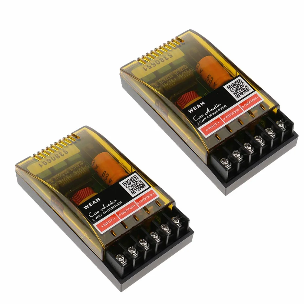 kesoto 2pcs Regolabile Alti/Bassi Divisore Frequenza Audio a 2 Vie Crossover Filtro Altoparlante Subwoofer