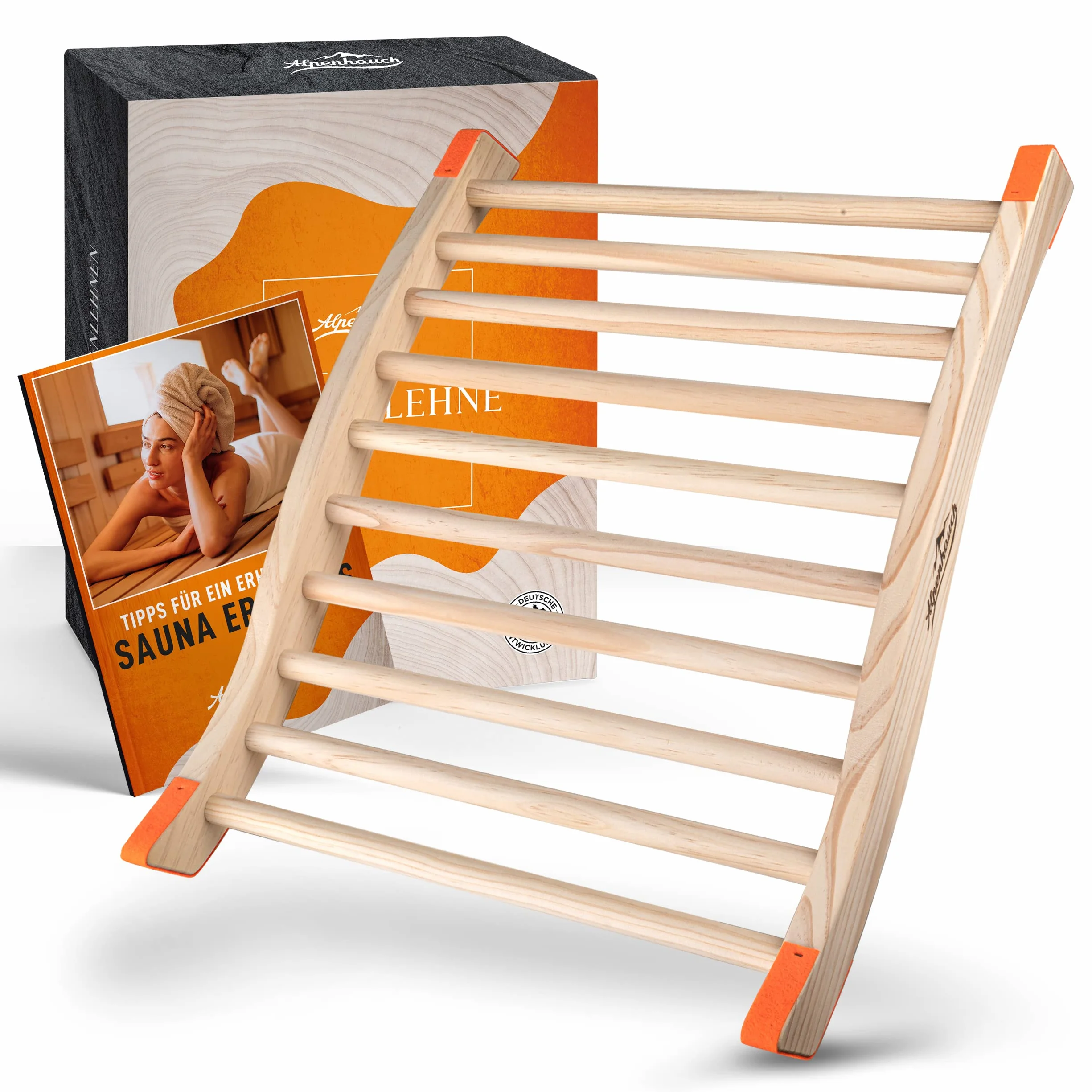 ALPENHAUCH Schienale per sauna in legno naturale ergonomico a forma di S curvo accessorio cabina a infrarossi