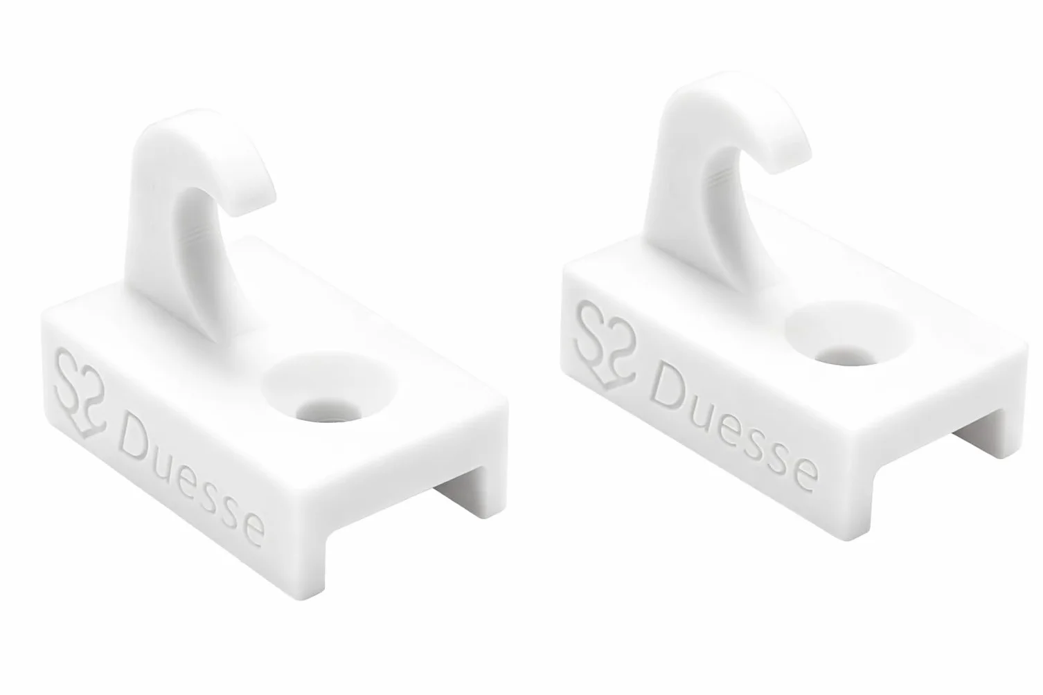 Duesse Ganci per Zanzariere Scorrevoli Laterali Alta Resistenza Bianco Naturale Set da 2 Pezzi Compatibili con Sistemi IRS