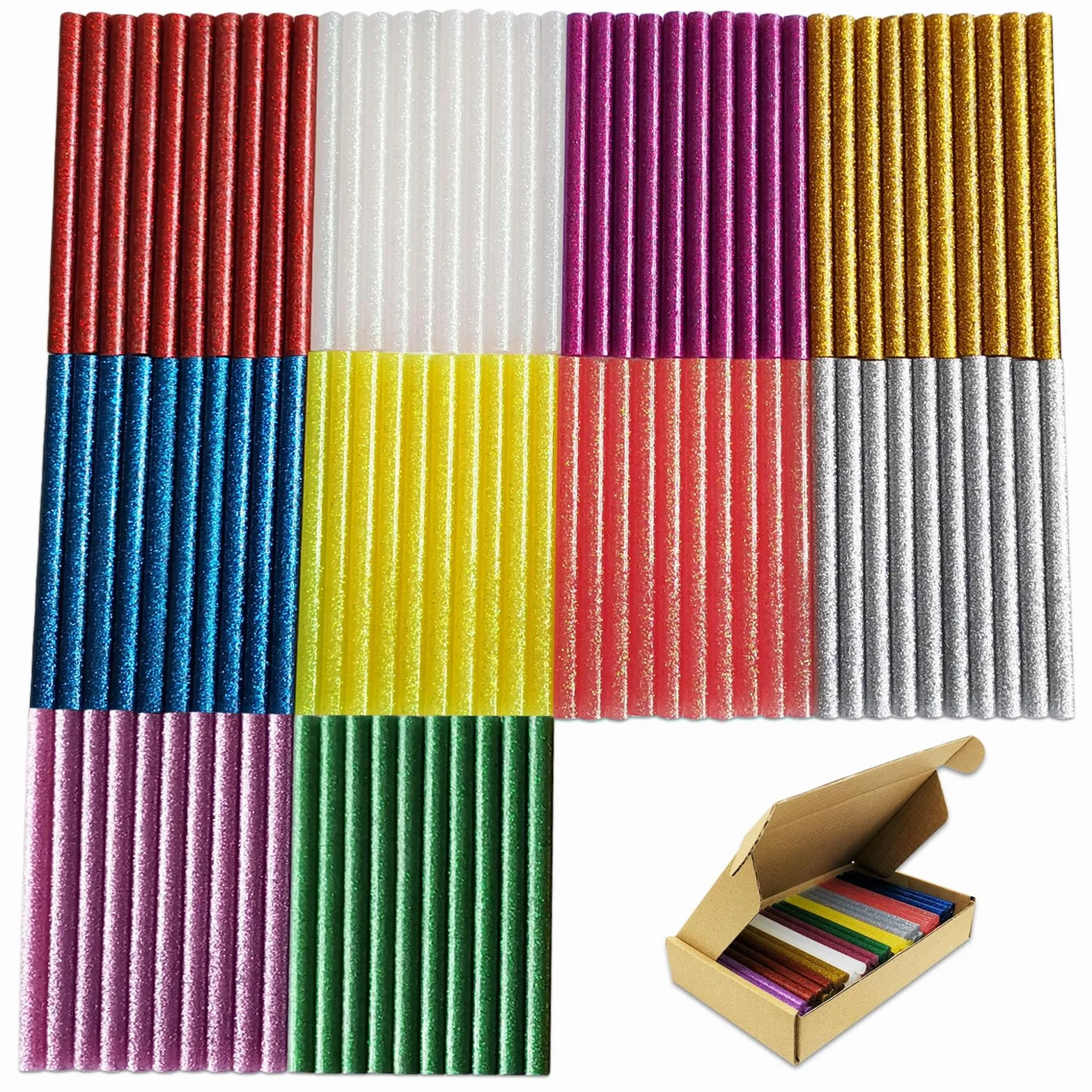 Bastoncini colla termofusibile multicolore 100 x 7 mm per pistola