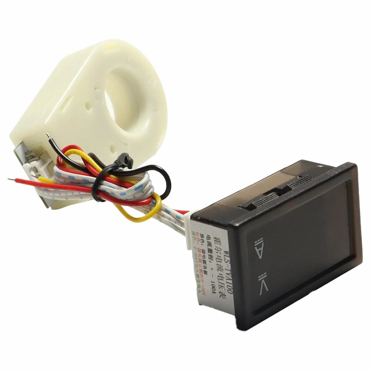 Misuratore di tensione e amperometro CC, misuratore di tensione e corrente a doppio display CC 5-100V 100A con trasformatore con sensore a effetto Hall