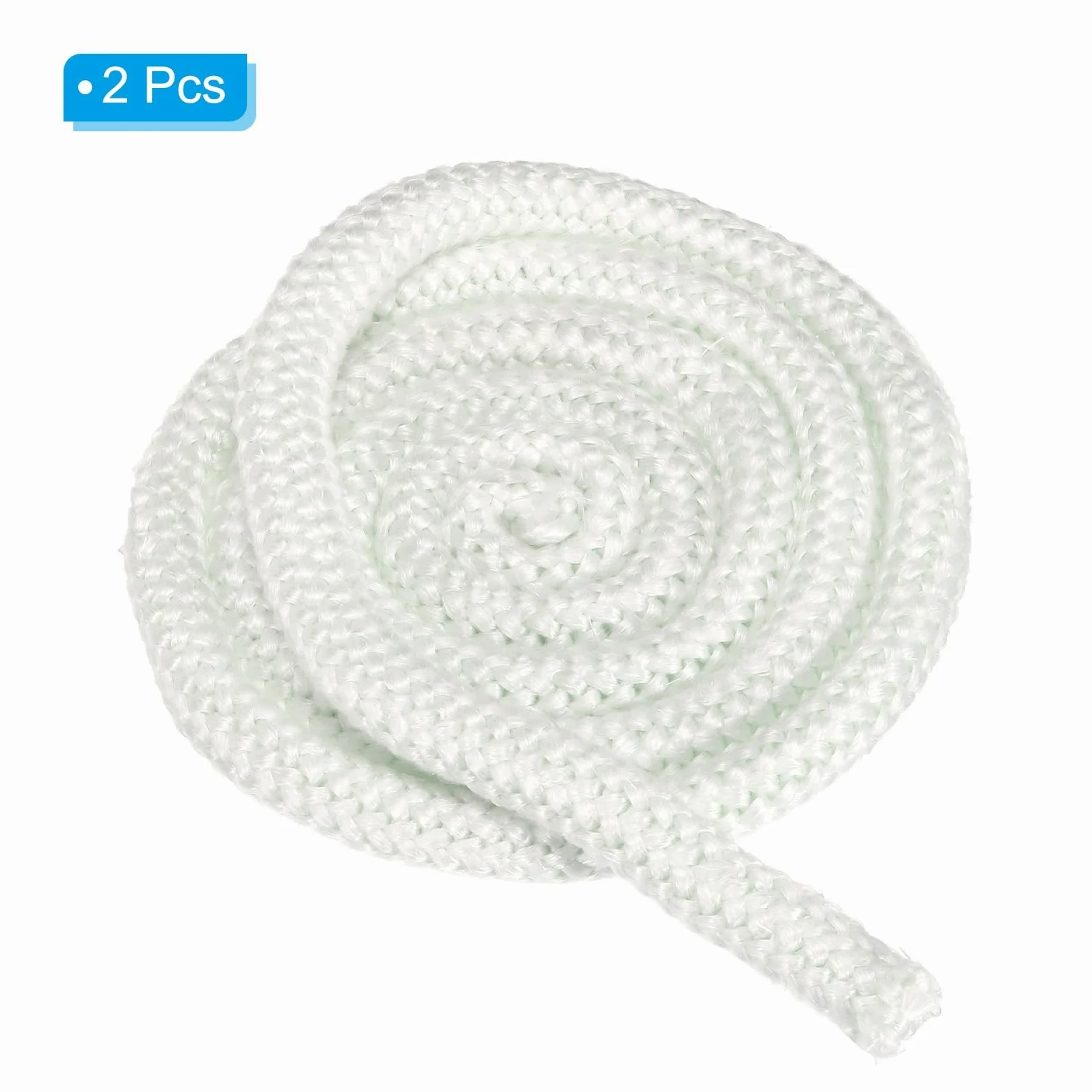 PATIKIL Guarnizione Per Stufa 16mm x 2.5 Metri, 2Pcs Cordone Rotondo In Fibre Di Vetro Resistente Ad Alte Temperature Per Stufe Porte Di Camini, Bianco