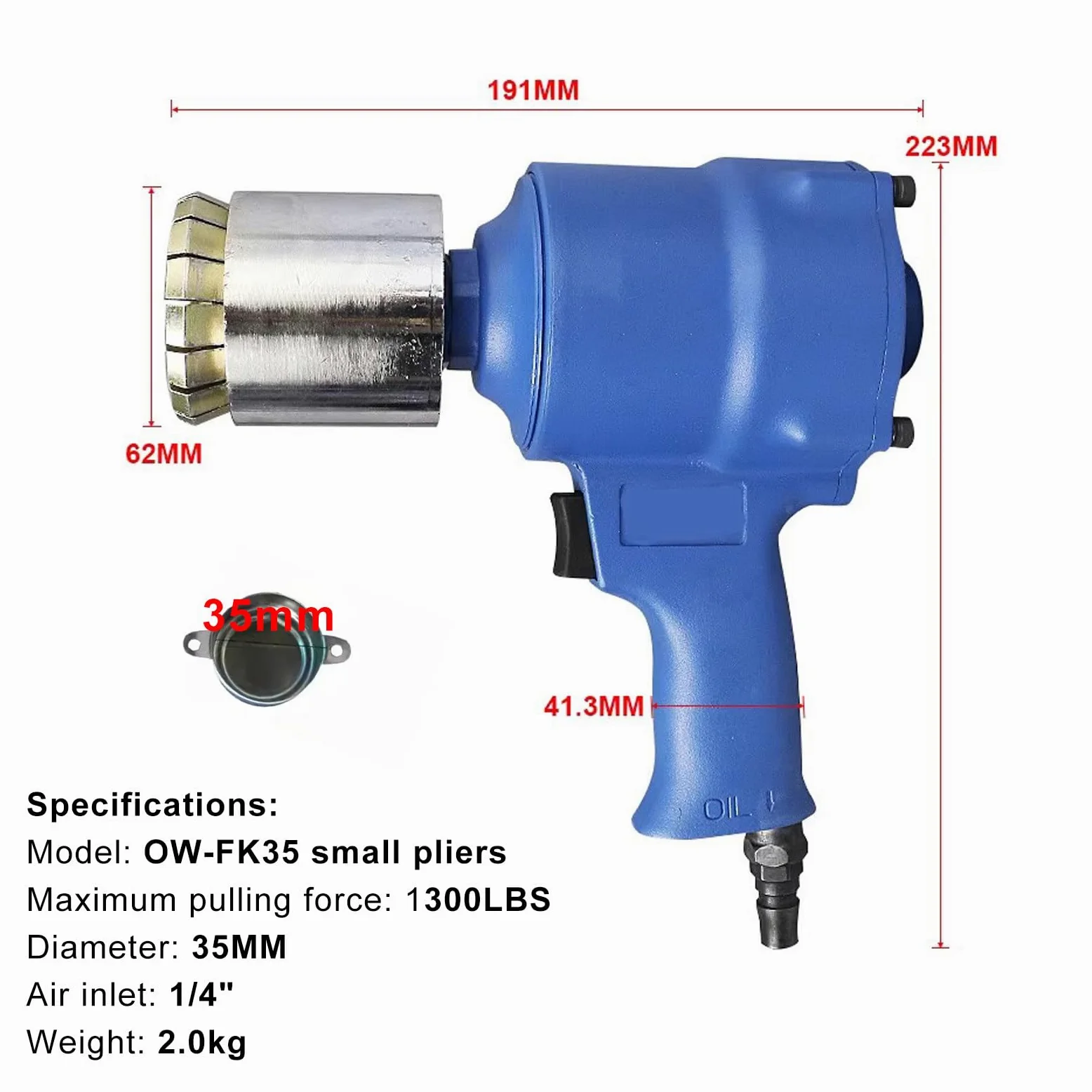 Pinza crimpatrice pneumatica per 55 galloni, pinze tappatrici non elettriche per sigillatura da 30-40 mm, 69-75 mm